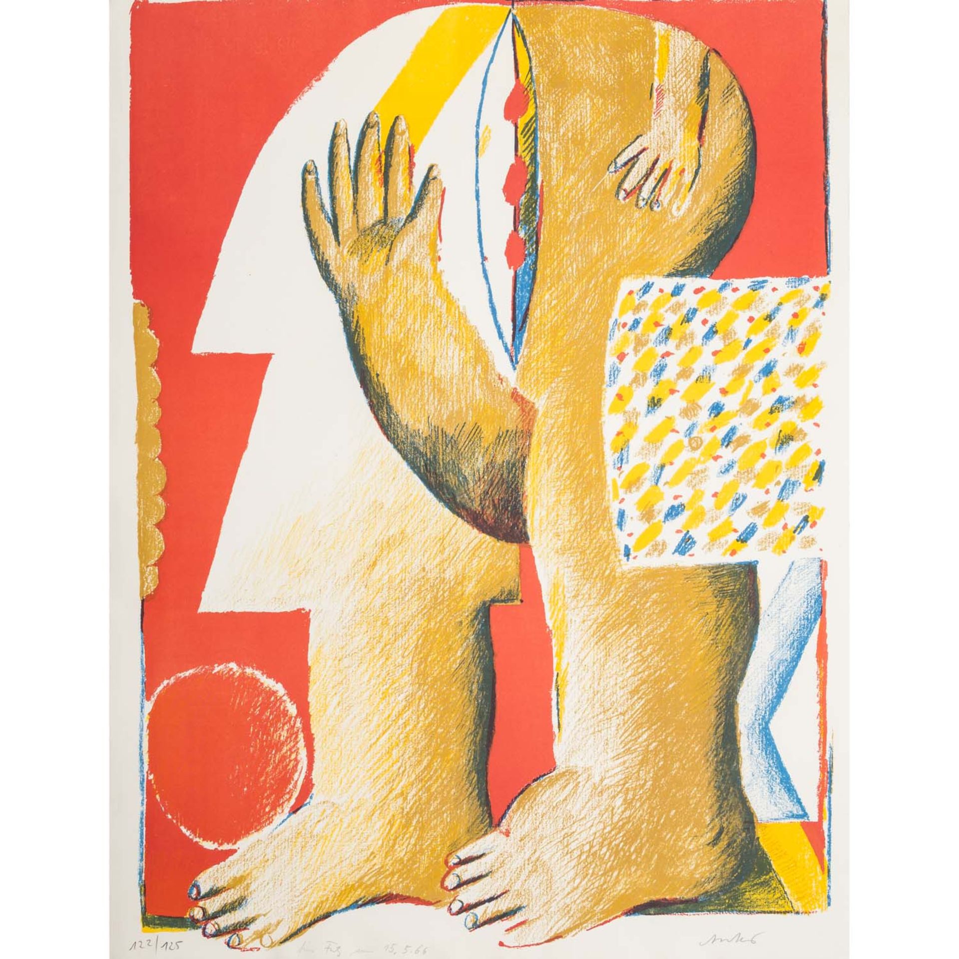 ANTES, HORST (1936) "Kopffüßler mit Ball",