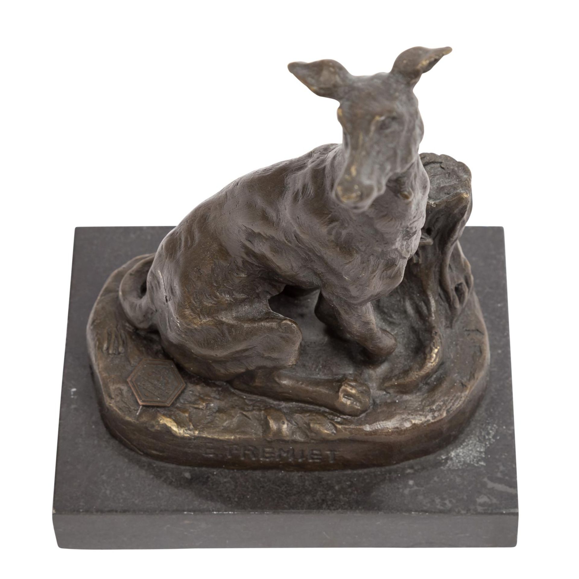 FRÉMIET, EMMANUEL (1824-1910), "Sitzender Windhund", - Bild 6 aus 8