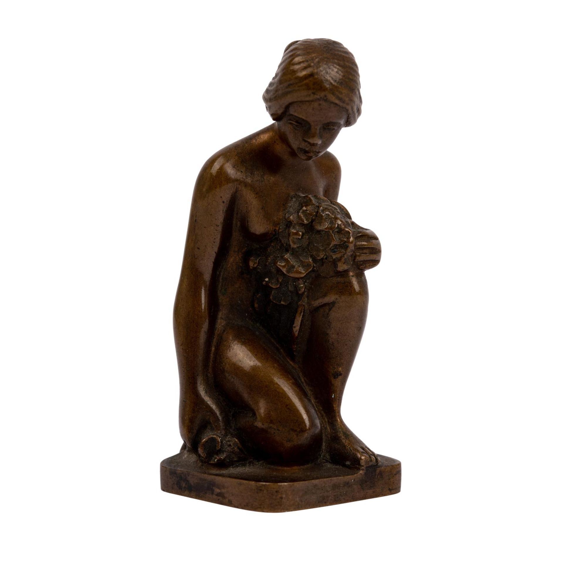 JUGENDSTIL wohl WIENER BRONZE kleine Aktfigur als Petschaft, 1. H. 20. Jh.