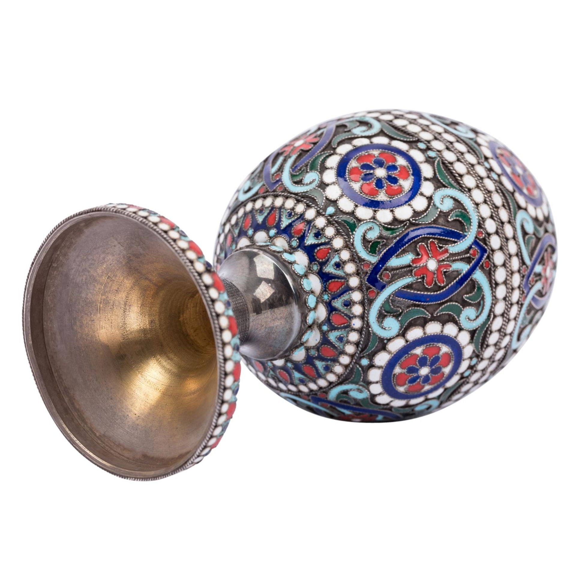 RUSSLAND Zierei Cloisonné, 84 zolotniki, um 1900. - Image 4 of 6