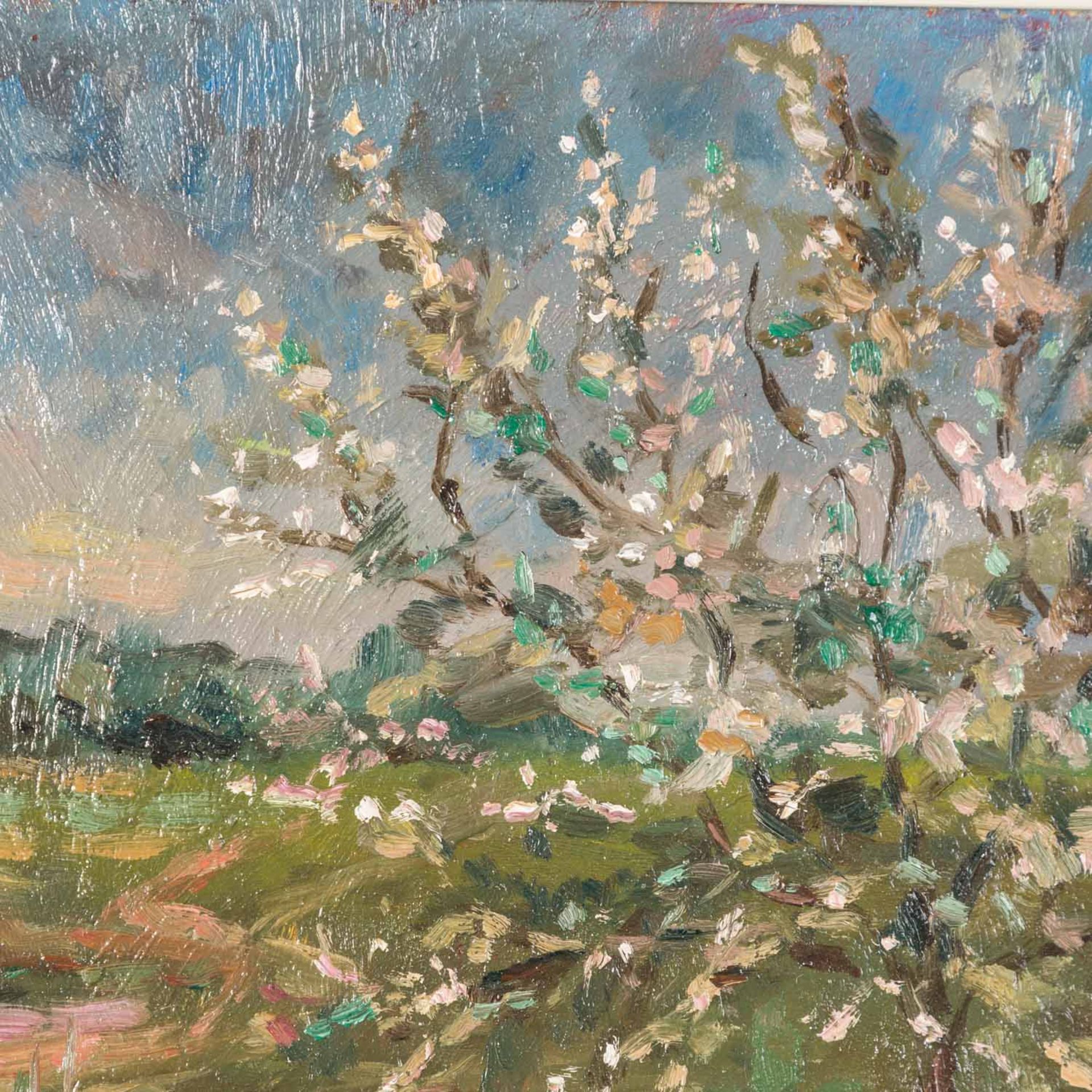 DÜRR, THOMAS FRIEDEMANN (1931-2009), "Blühender Baum in Frühlingslandschaft", - Bild 4 aus 7