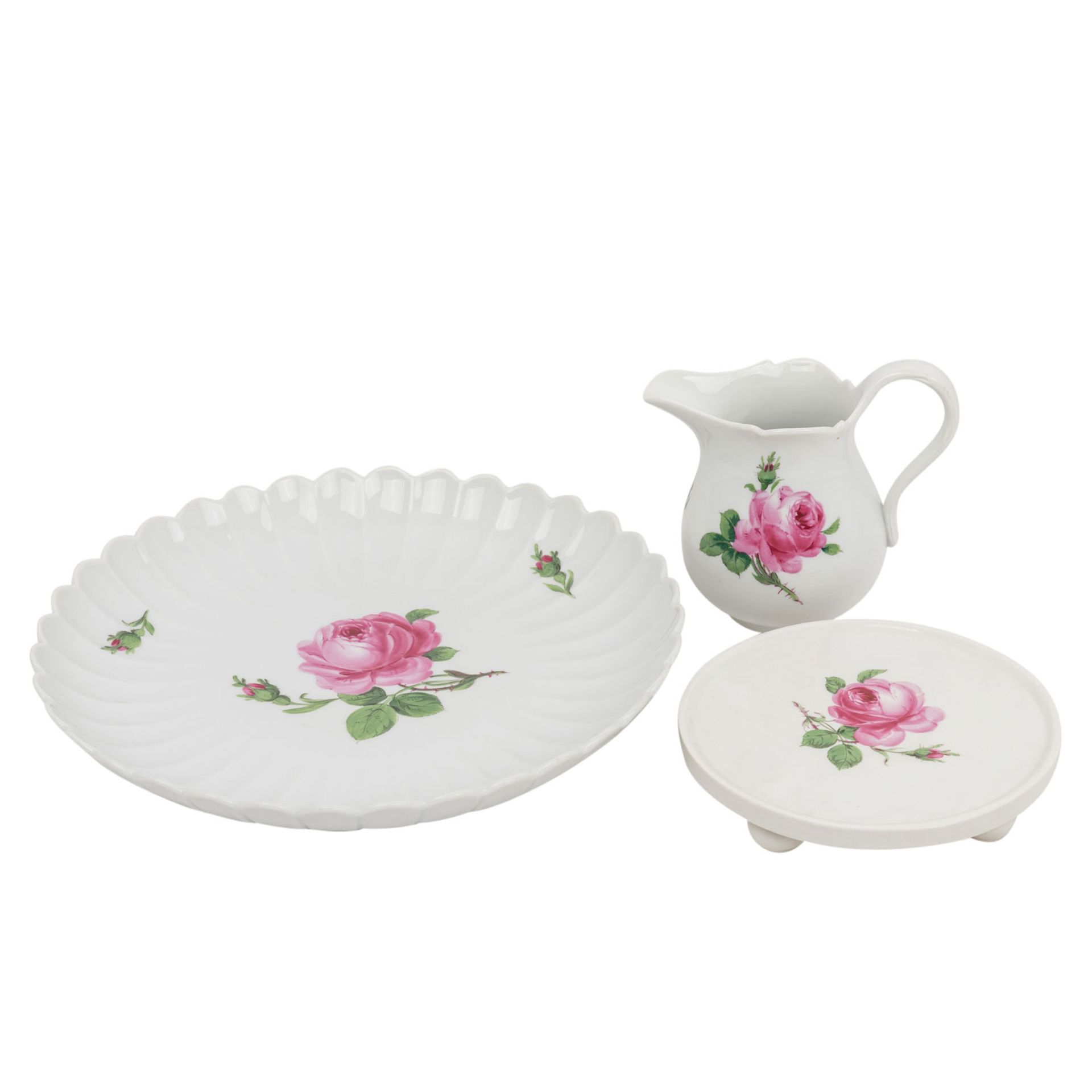 MEISSEN Teeservice f. 12 Personen 'Rote Rose', überwiegend 2. Wahl, ab ca. 1924. - Bild 5 aus 7