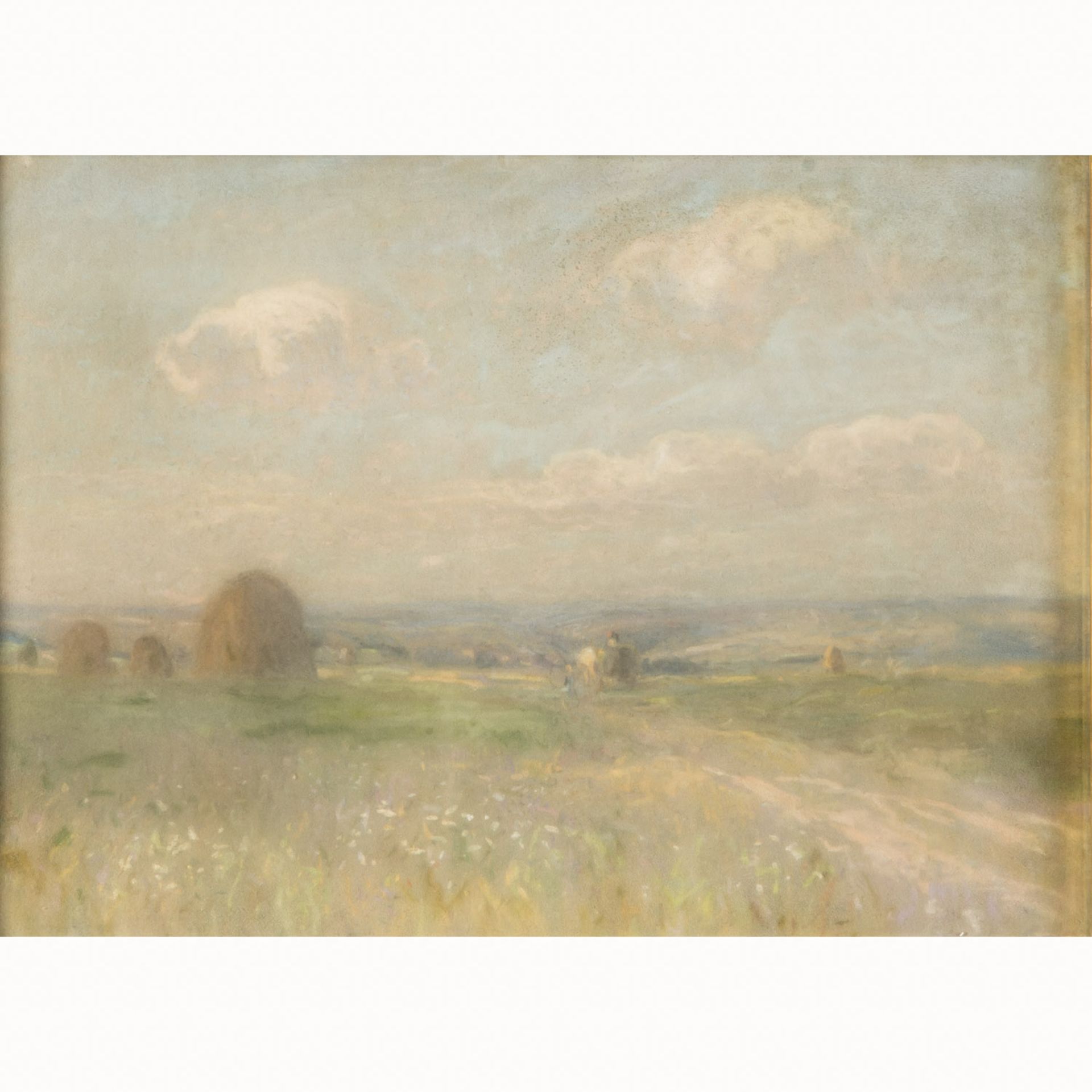 STARKER, Erwin, ATTRIBUIERT (1872-1938), "Sommerlandschaft mit Heuernte",