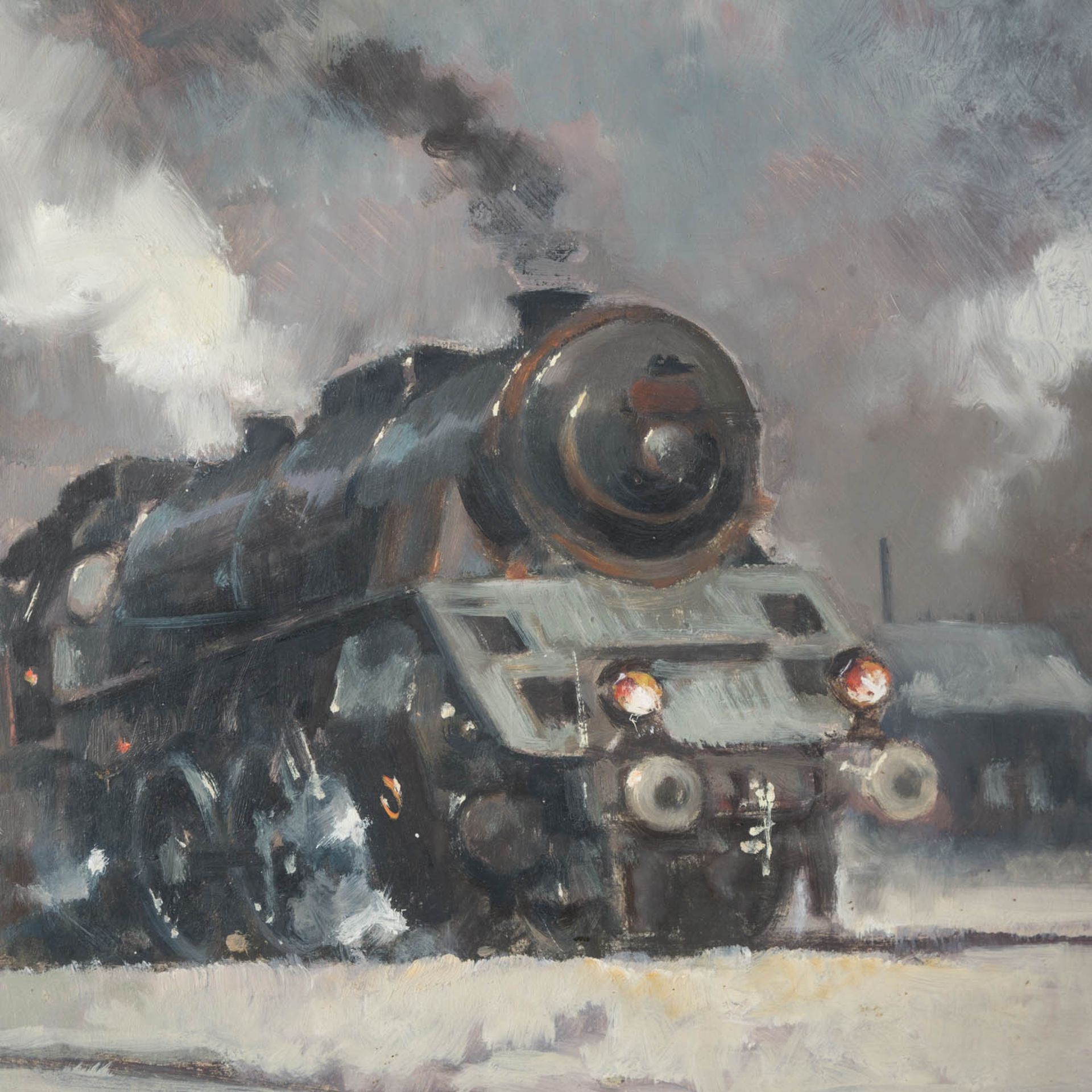 RONEK, JAROSLAV (1892-1962), "Dampflokomotive mit Tender", - Bild 4 aus 5