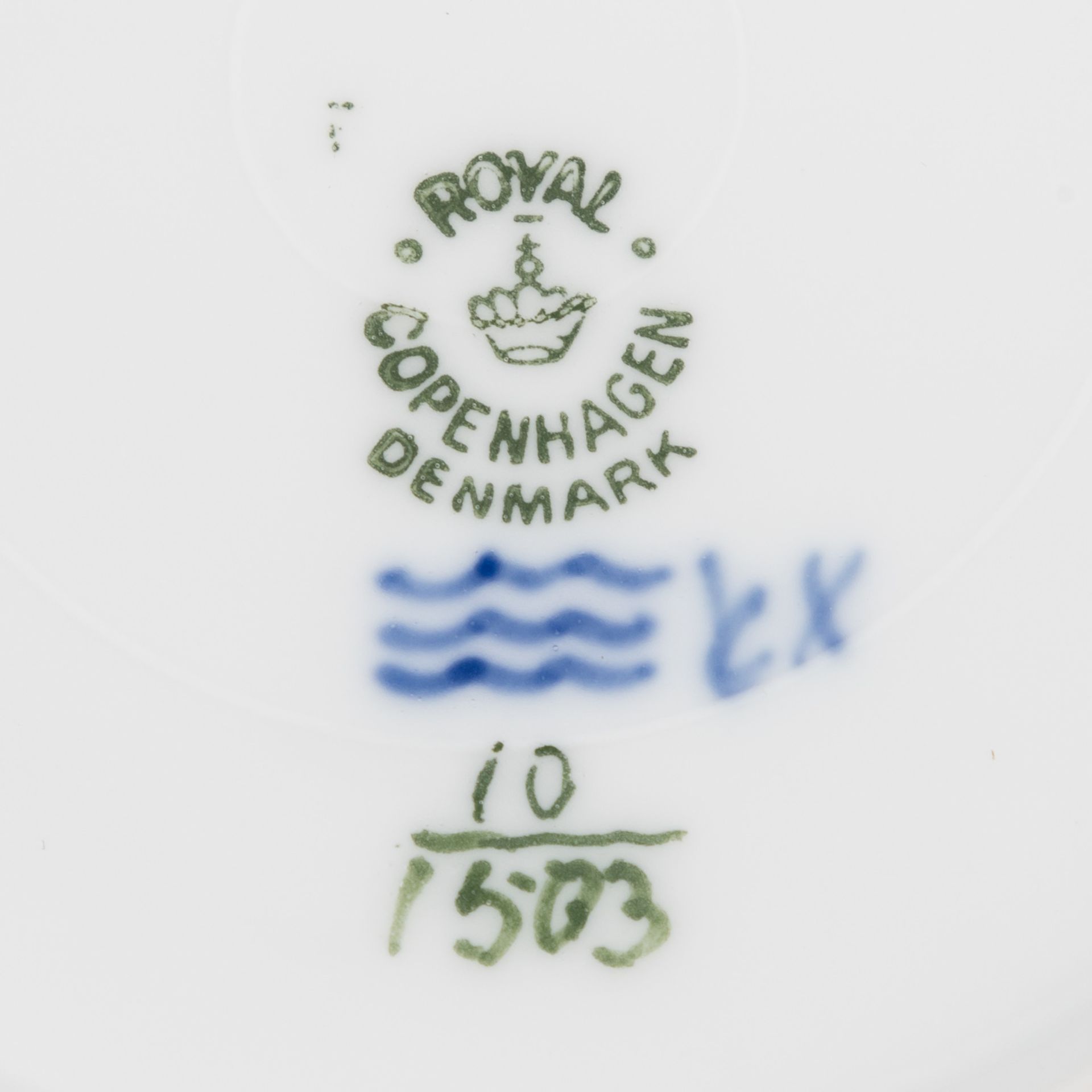 ROYAL COPENHAGEN Teeservice f. 6 Personen 'Blaue Blume', 1950er Jahre. - Image 8 of 8