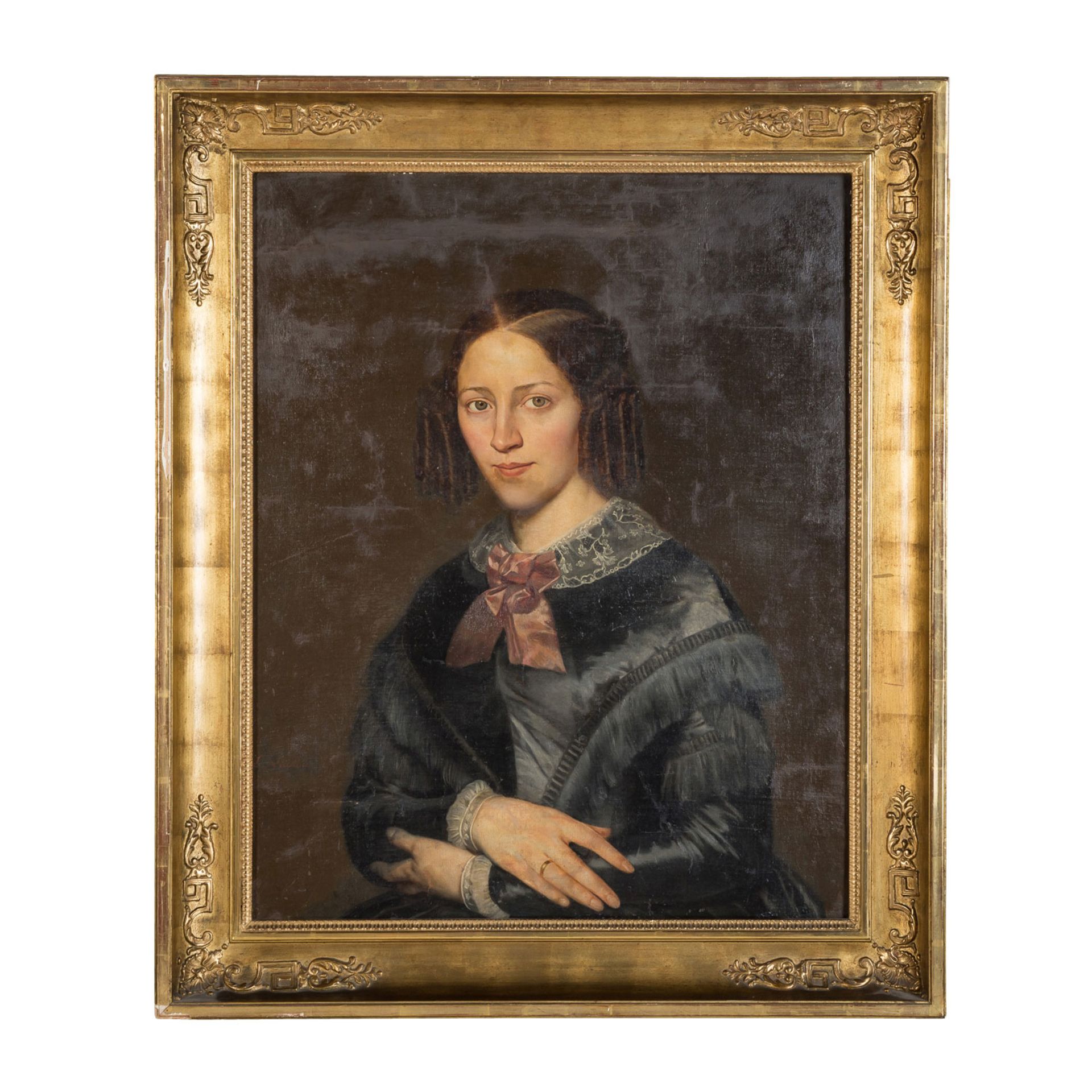 LOUSTAU, JACQUES J. LEOPOLD (1815-1894) "Portrait einer Dame im schwarzen Kleid mit weißer Spitze" - Bild 2 aus 5