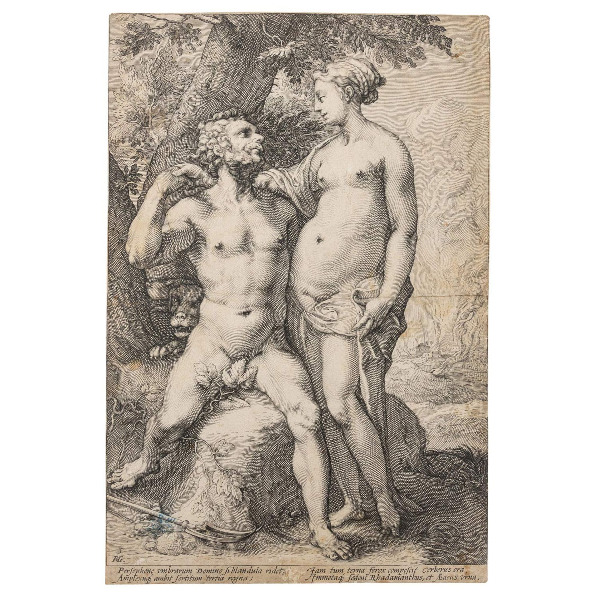 GOLTZIUS, HENDRICK (1558-1617), "Persephone vmbrarum Domino ... et AEacus vrna", - Image 2 of 4