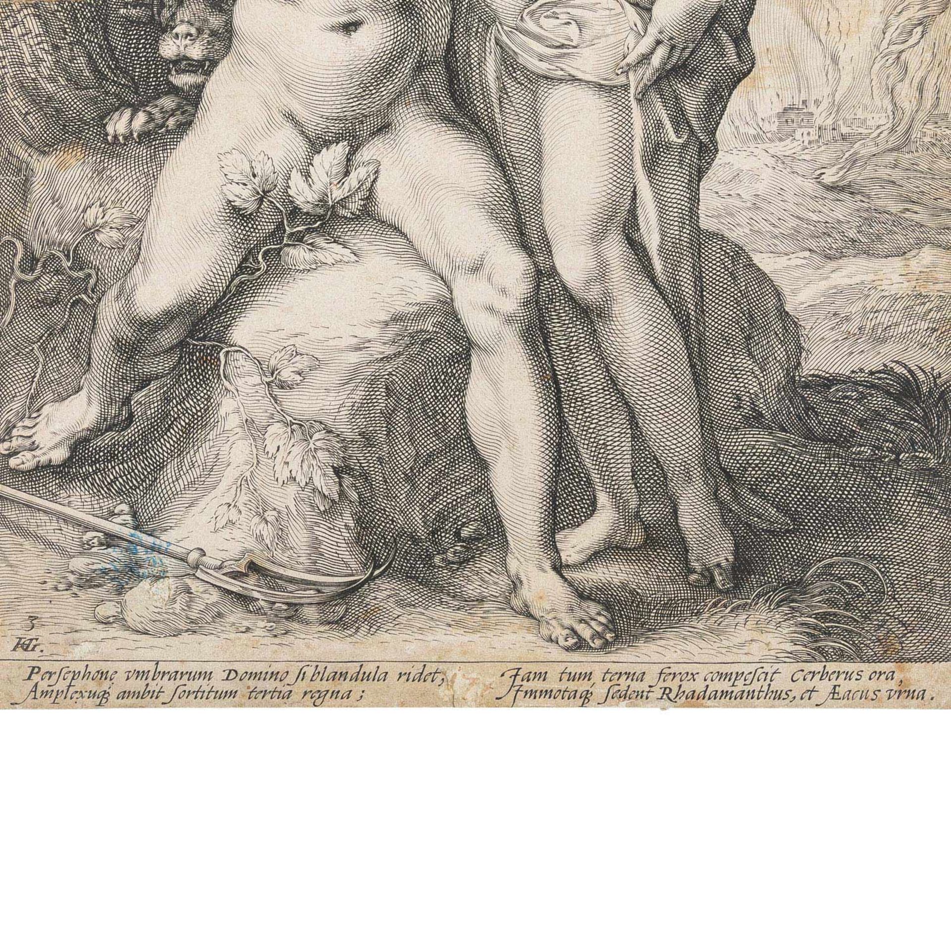 GOLTZIUS, HENDRICK (1558-1617), "Persephone vmbrarum Domino ... et AEacus vrna", - Image 3 of 4