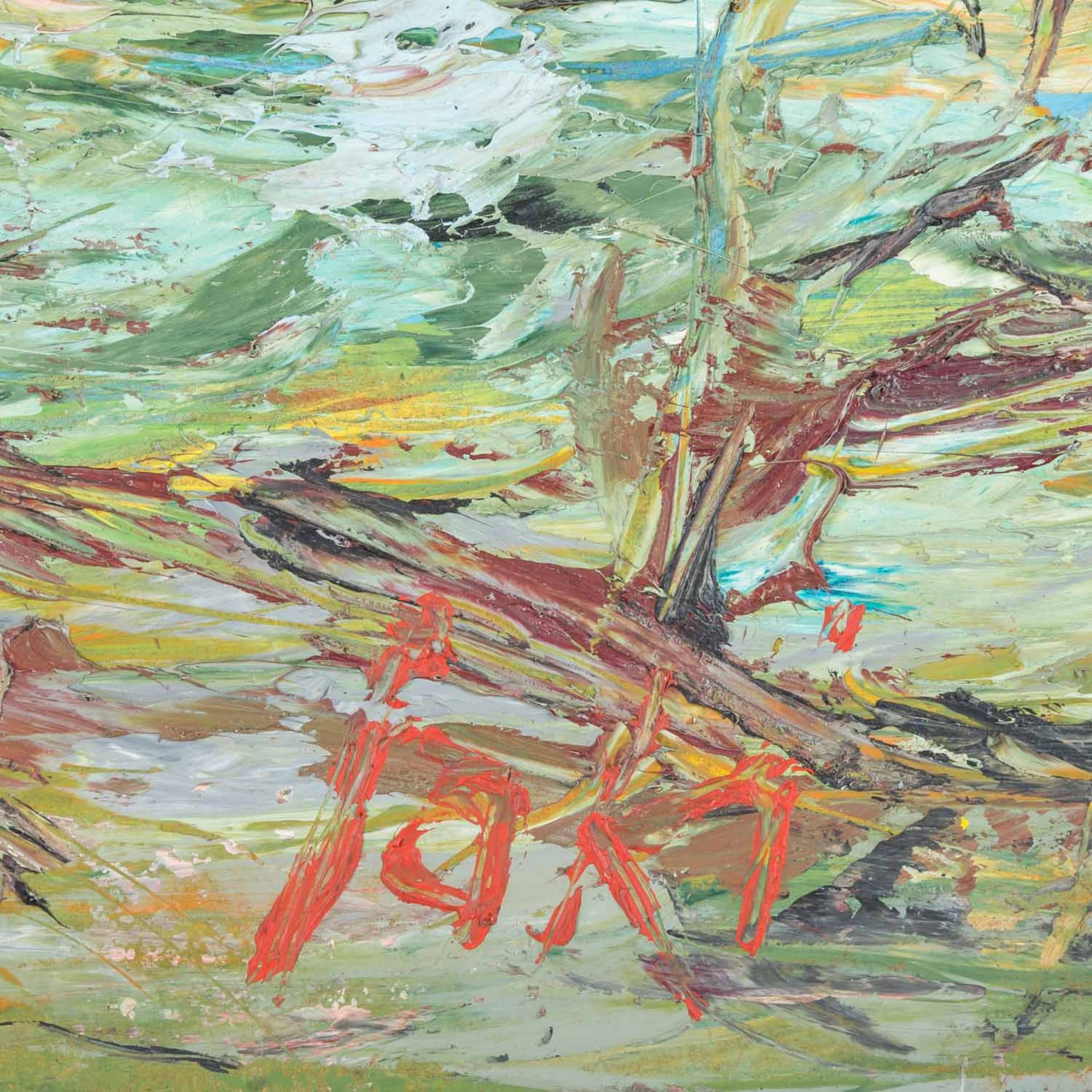 SAKI / JAKI? (undeutlich signiert, Maler/in 20. Jh.), 2 Landschaftsstudien, - Image 6 of 8