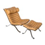 ARNE NORELL, Lounge Chair mit Ottomane "Ari"