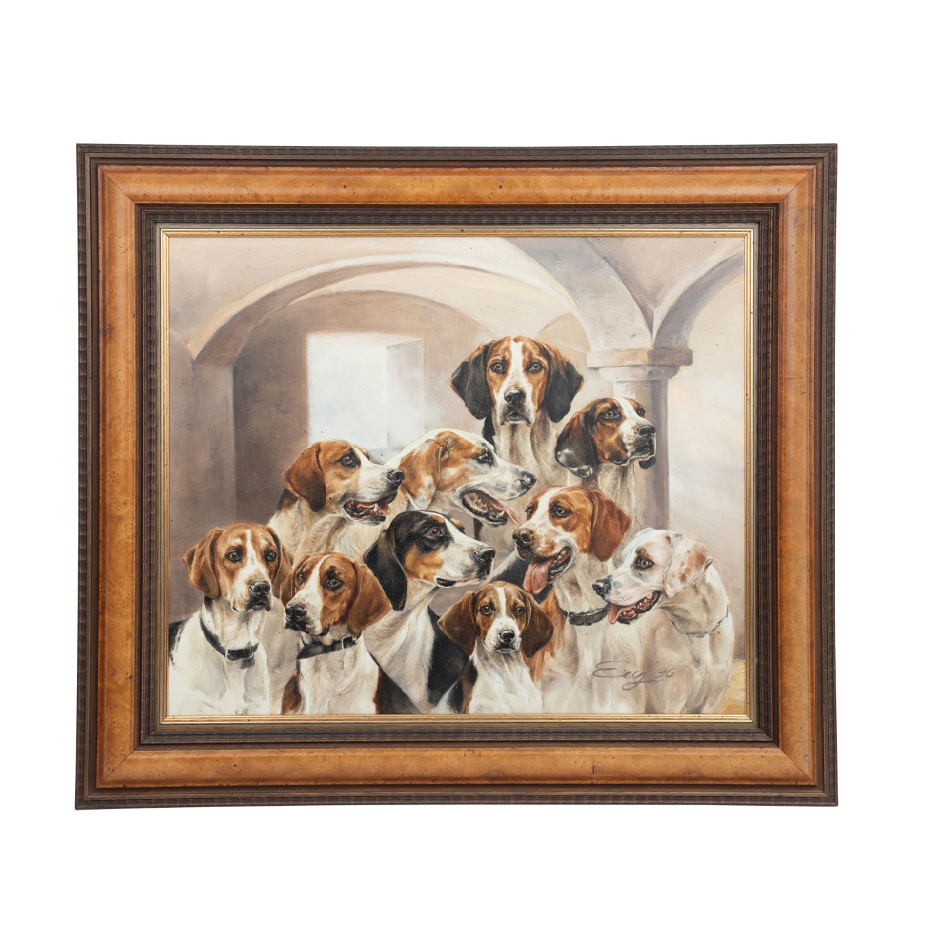 EEG, SIGRID (auch Eeg-Radowitz, Malerin und Graphikerin 20./21. Jh.), "Zehn Foxhounds", - Bild 2 aus 5