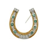 LAUDIER Brosche "Hufeisen" mit Brillanten von 0,4 ct,