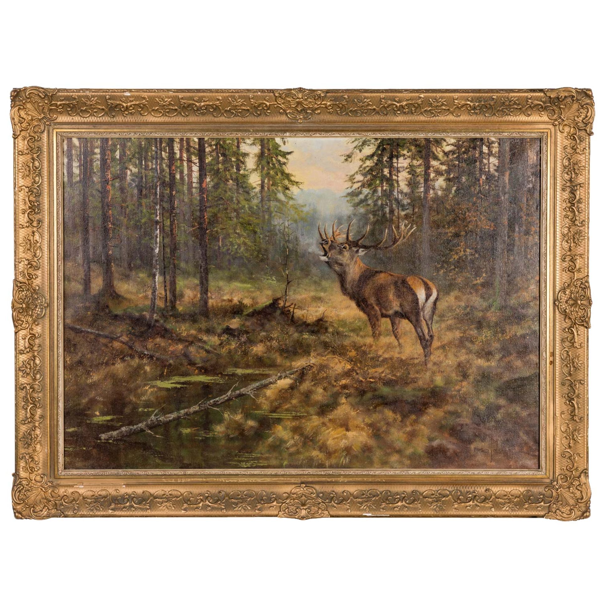 MAJEWICZ, GEORGE (1897-1973), "Röhrender Hirsch am Waldesrand", - Bild 2 aus 5