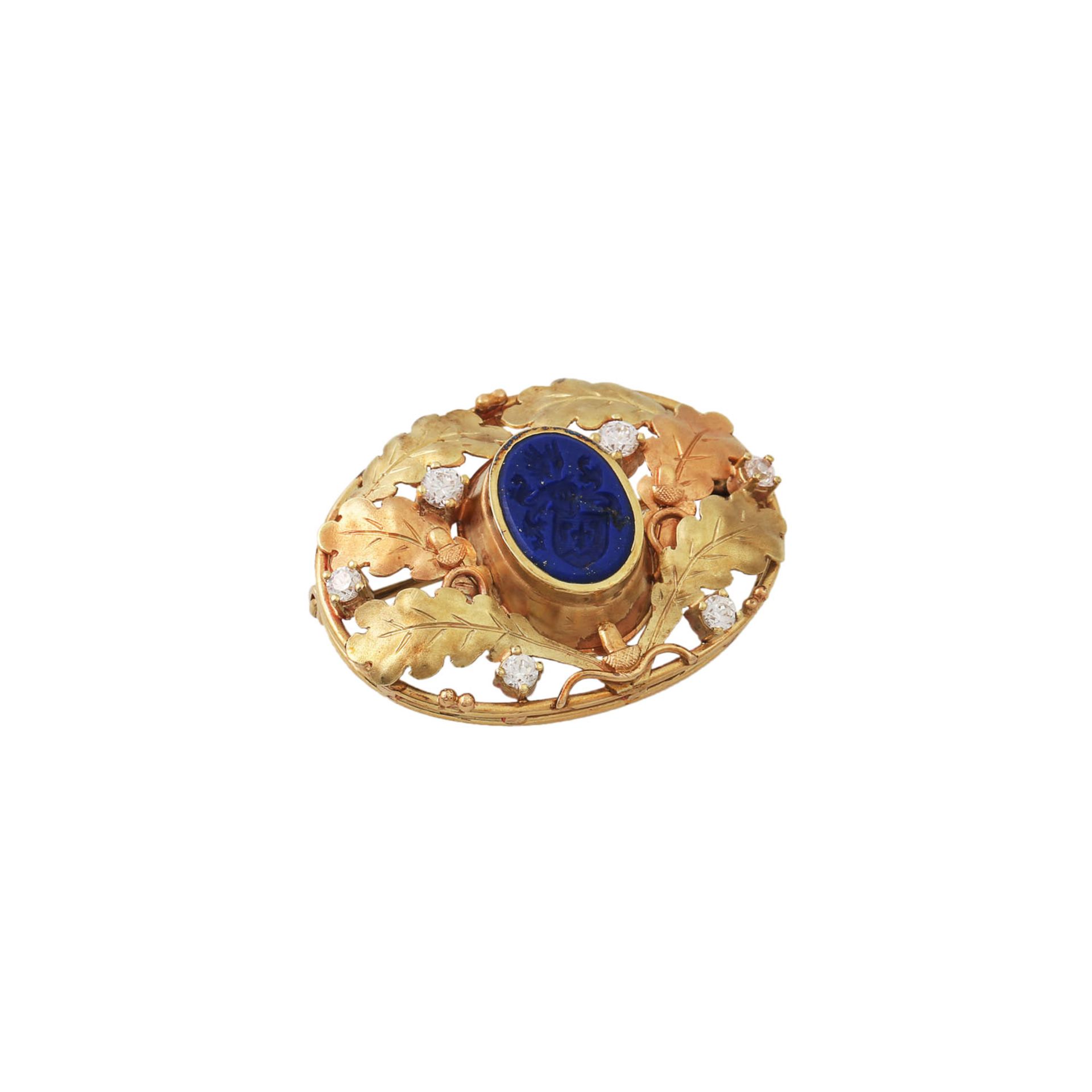 Feine Brosche mit Lapislazuli - Bild 5 aus 6