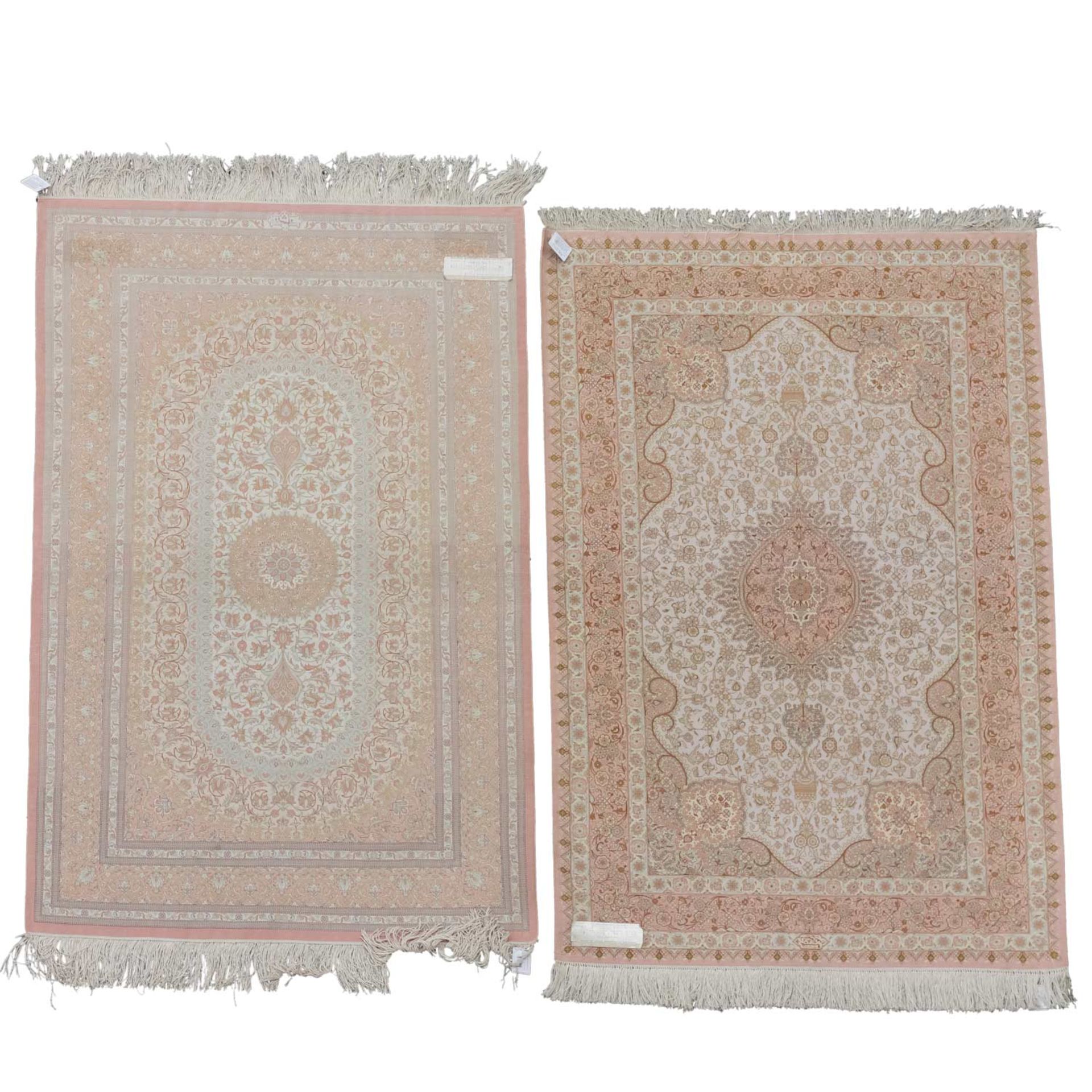 2 Orientteppiche aus Seide. GHOM/IRAN, ca.152x100 cm. - Image 2 of 4