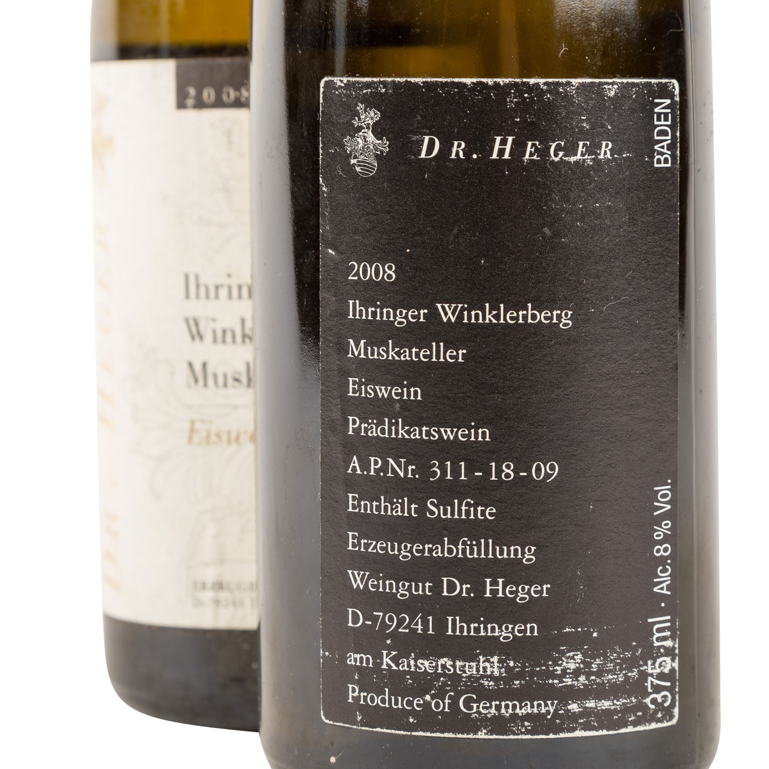 WEINGUT DR. HEGER 2 Flaschen "Ihringer Winkelerger Eiswein" 2008 - Image 4 of 5