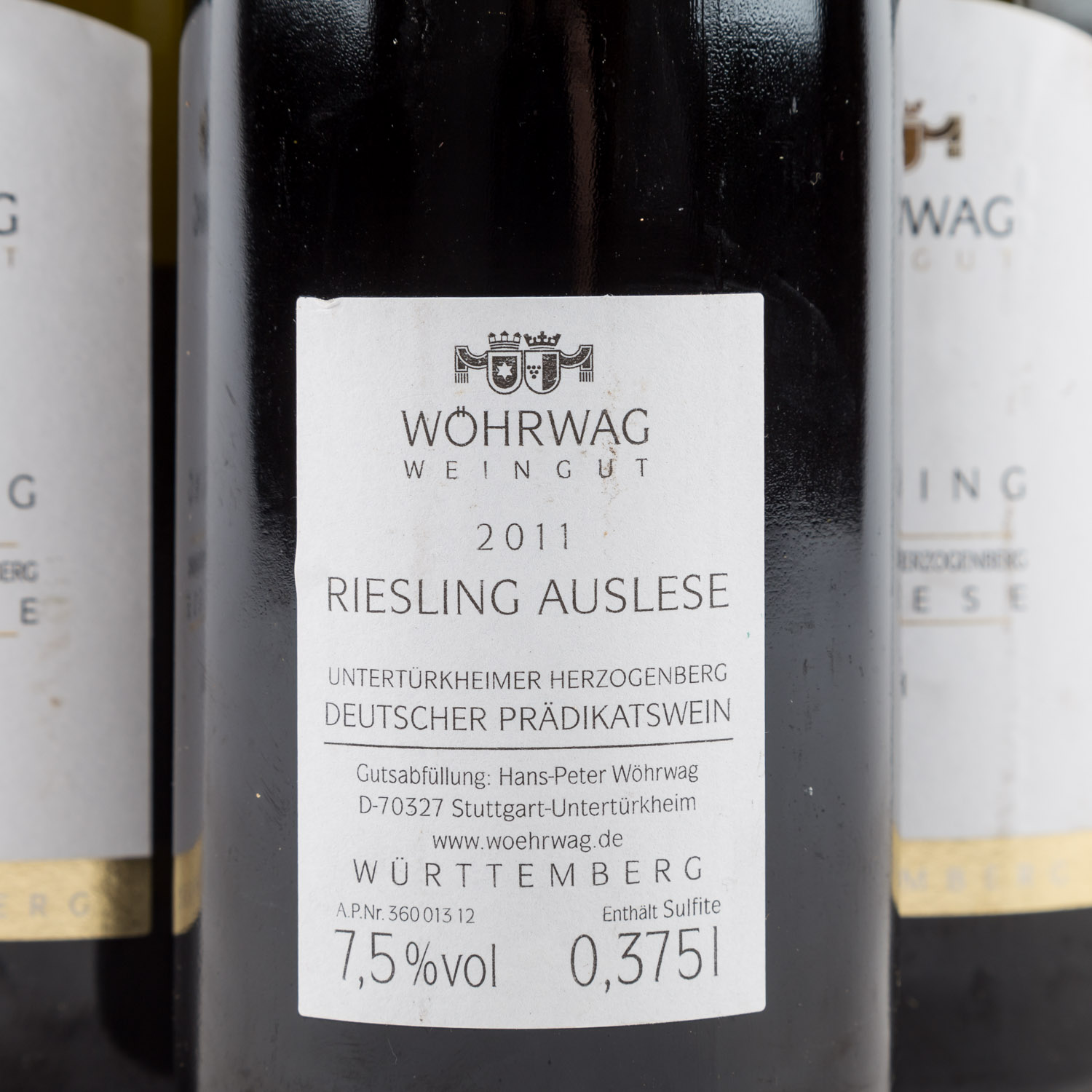 WEINGUT WÖHRWAG 4 Flaschen "Untertürkheimer Herzogenberg Auslese" 2011 - Image 4 of 5