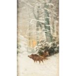 JAGDMALER "Wildschweine im Schnee"