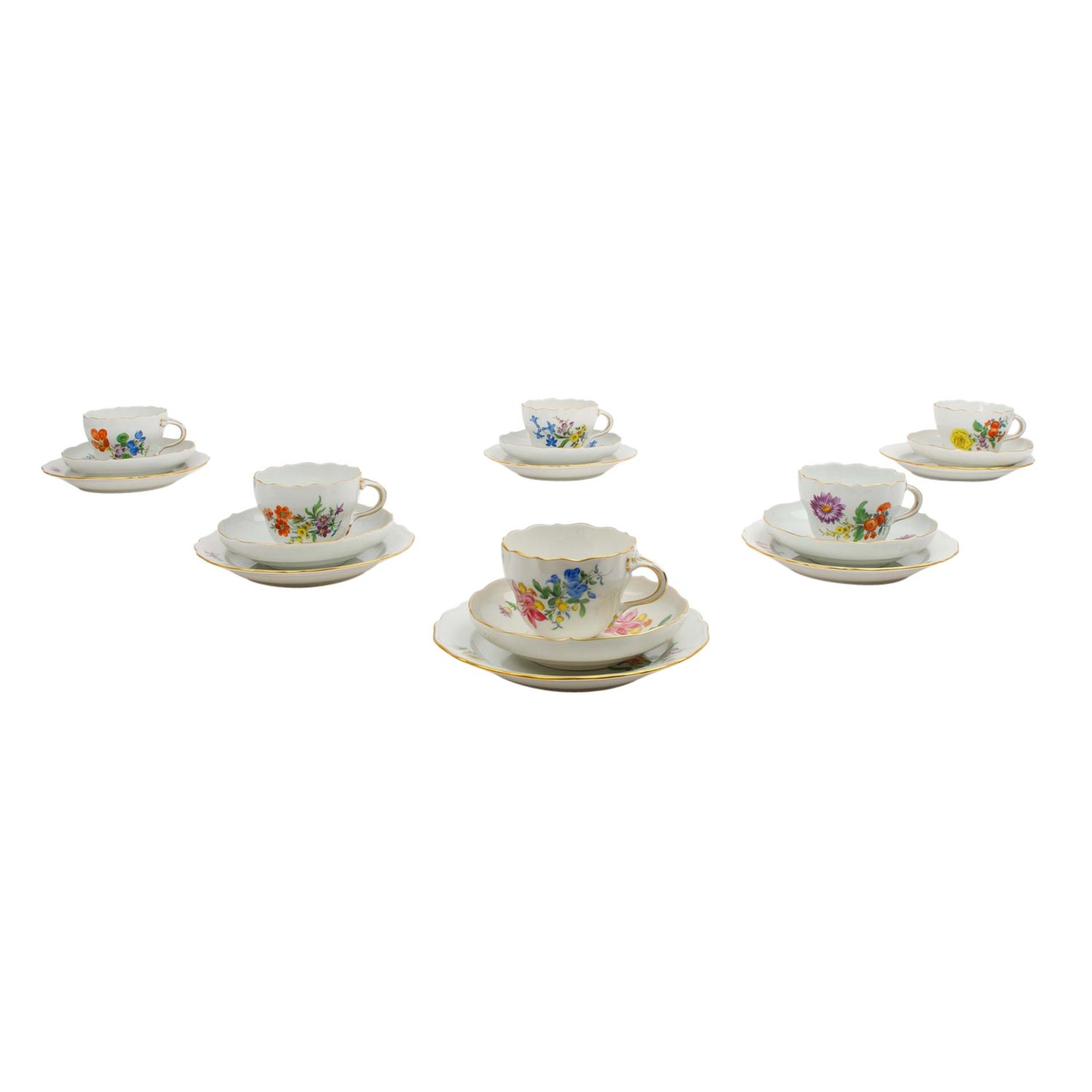 MEISSEN 22tlg. Kaffeeservice 'Deutsche Blume', 2. Wahl, 20. Jh. - Image 3 of 6