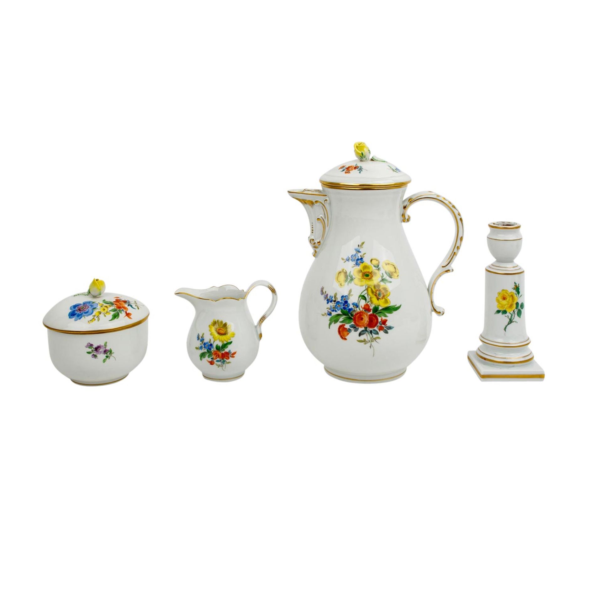 MEISSEN 22tlg. Kaffeeservice 'Deutsche Blume', 2. Wahl, 20. Jh. - Image 2 of 6