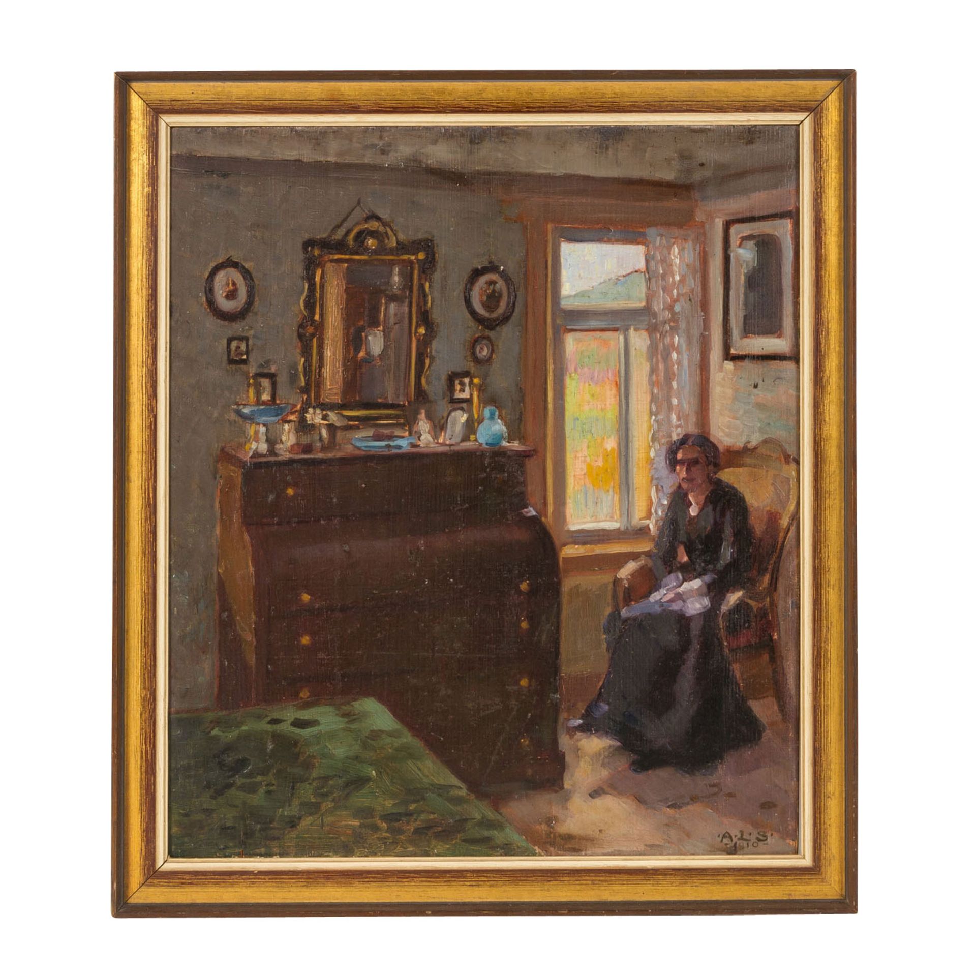 SCHMITT, AUGUST LUDWIG (1882-1936), "Dame im Interieur", - Bild 2 aus 7