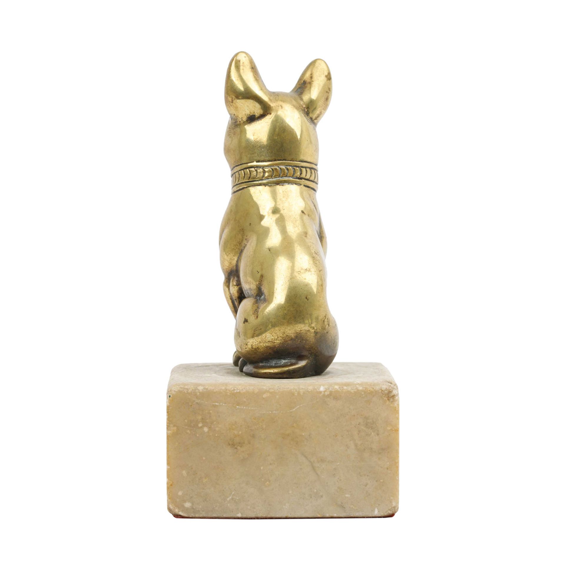 Bronzebulldogge auf Sockel, - Bild 3 aus 7