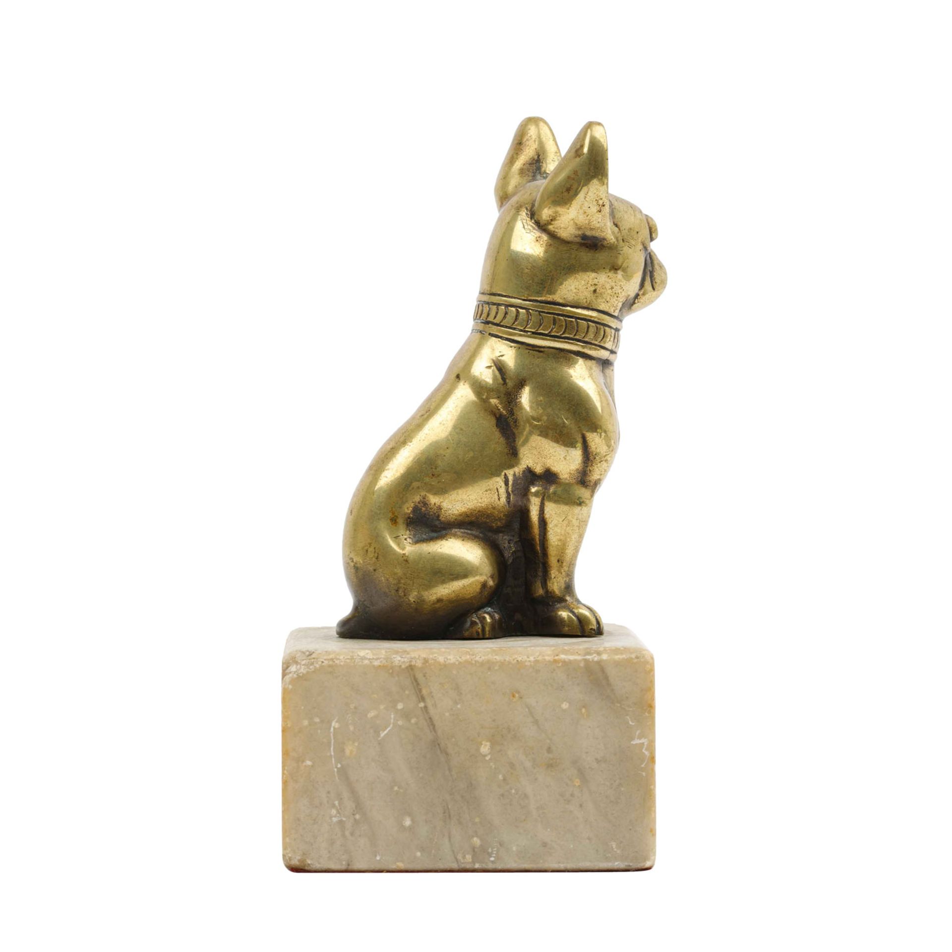 Bronzebulldogge auf Sockel, - Bild 4 aus 7