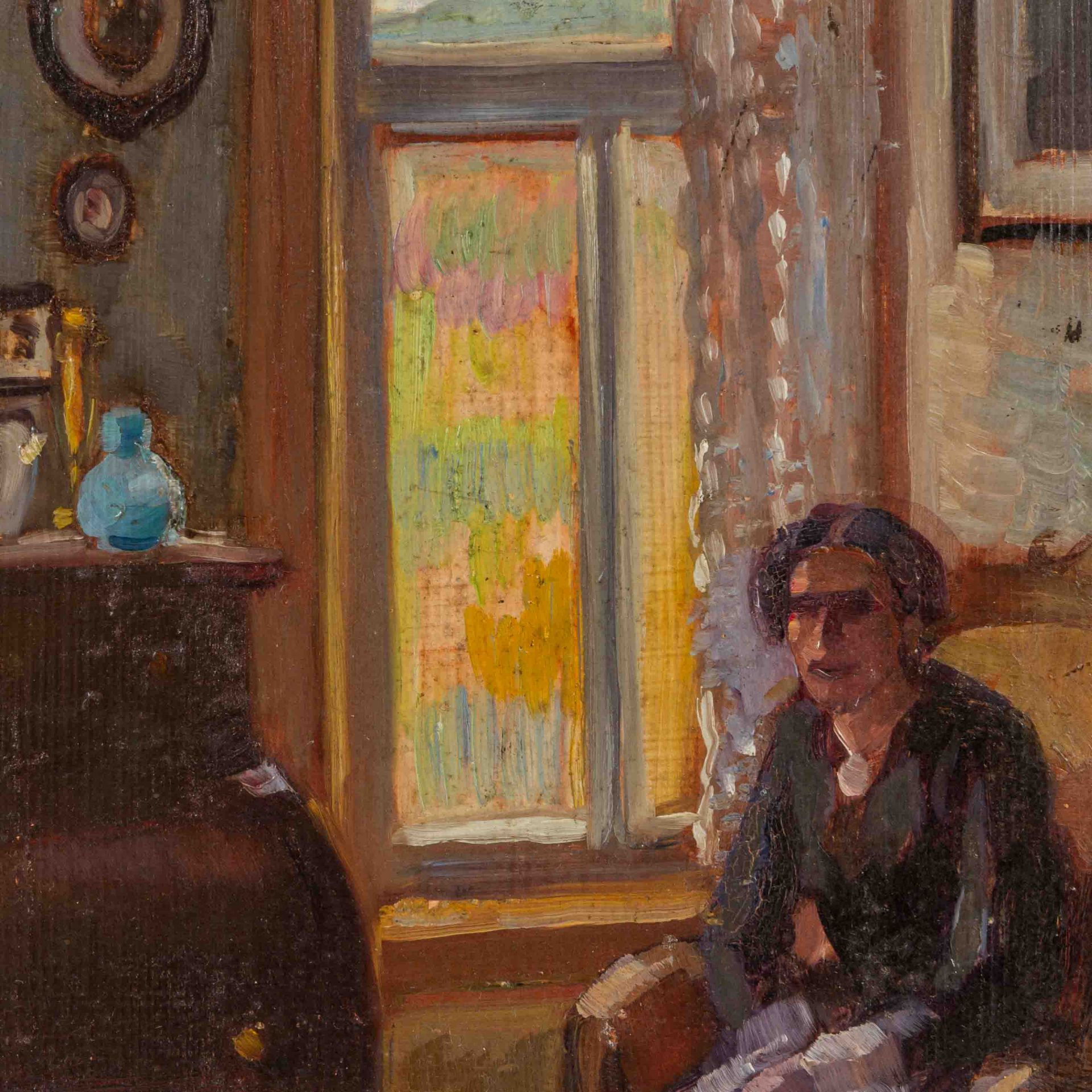 SCHMITT, AUGUST LUDWIG (1882-1936), "Dame im Interieur", - Bild 4 aus 7