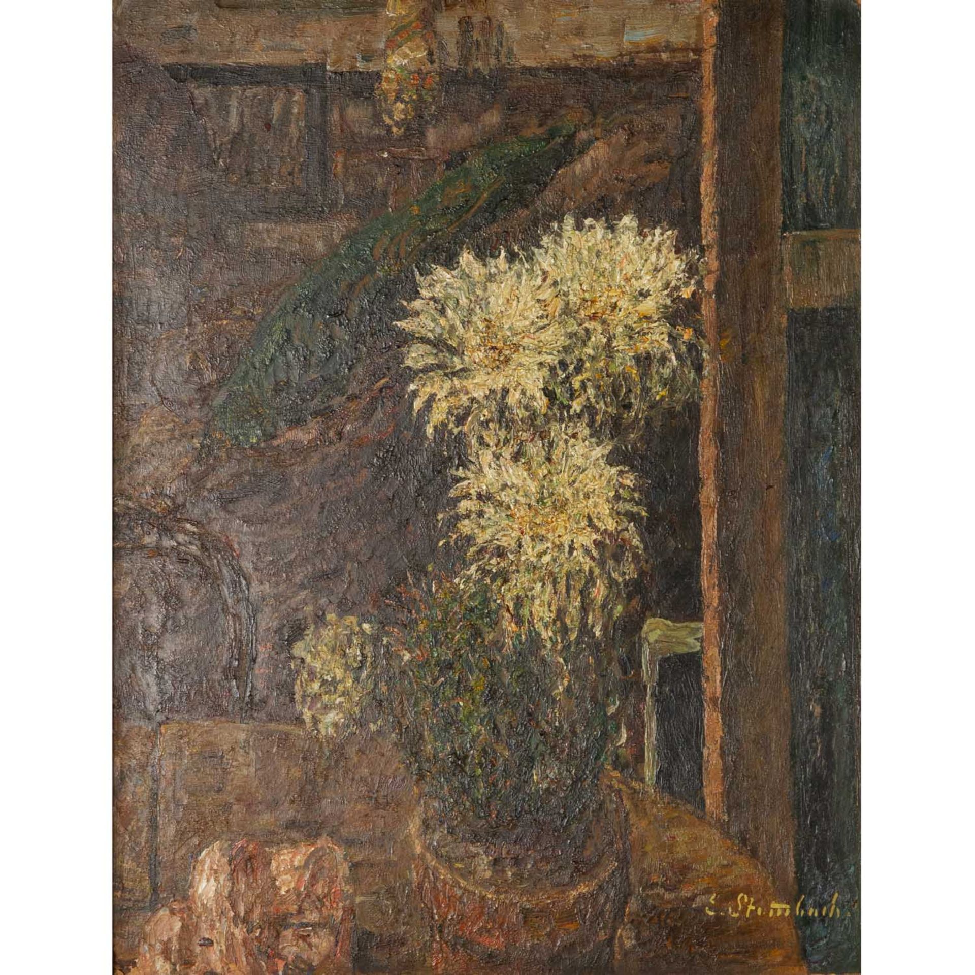 STAMMBACH, EUGEN (1875-1966), "Interieur mit blühendem Kaktus", - Bild 2 aus 4