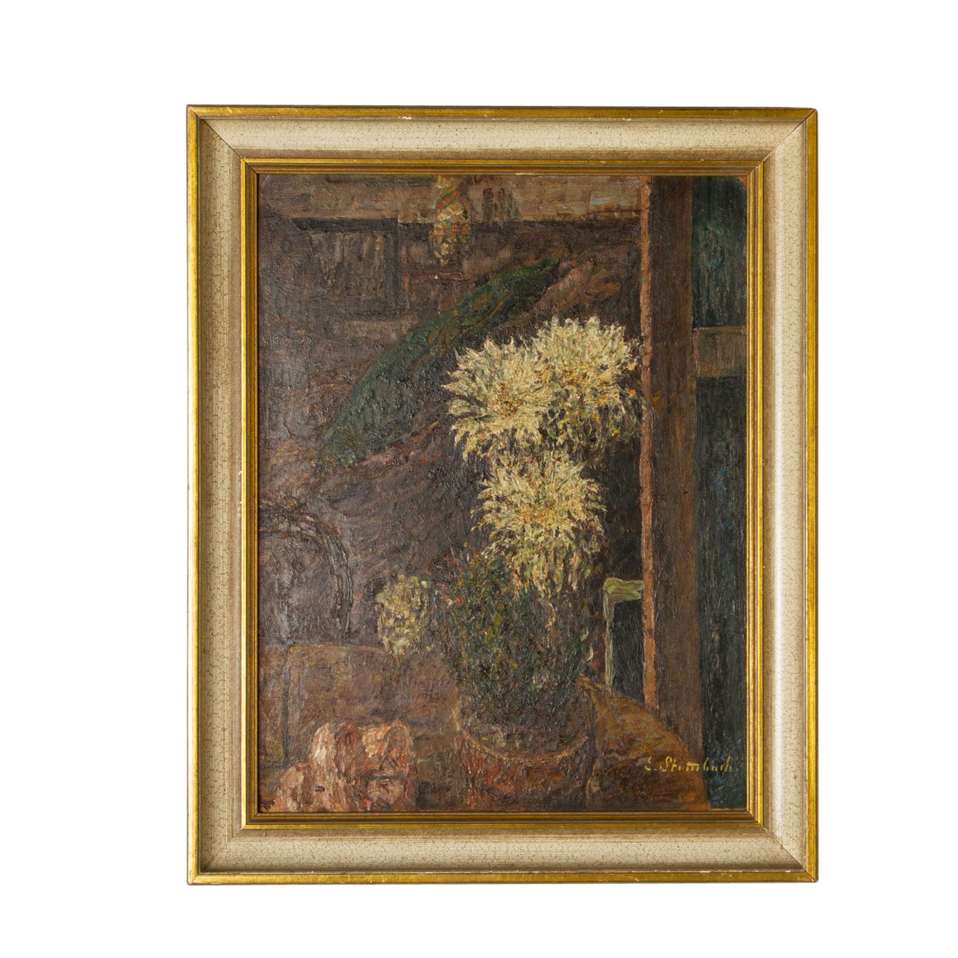 STAMMBACH, EUGEN (1875-1966), "Interieur mit blühendem Kaktus",