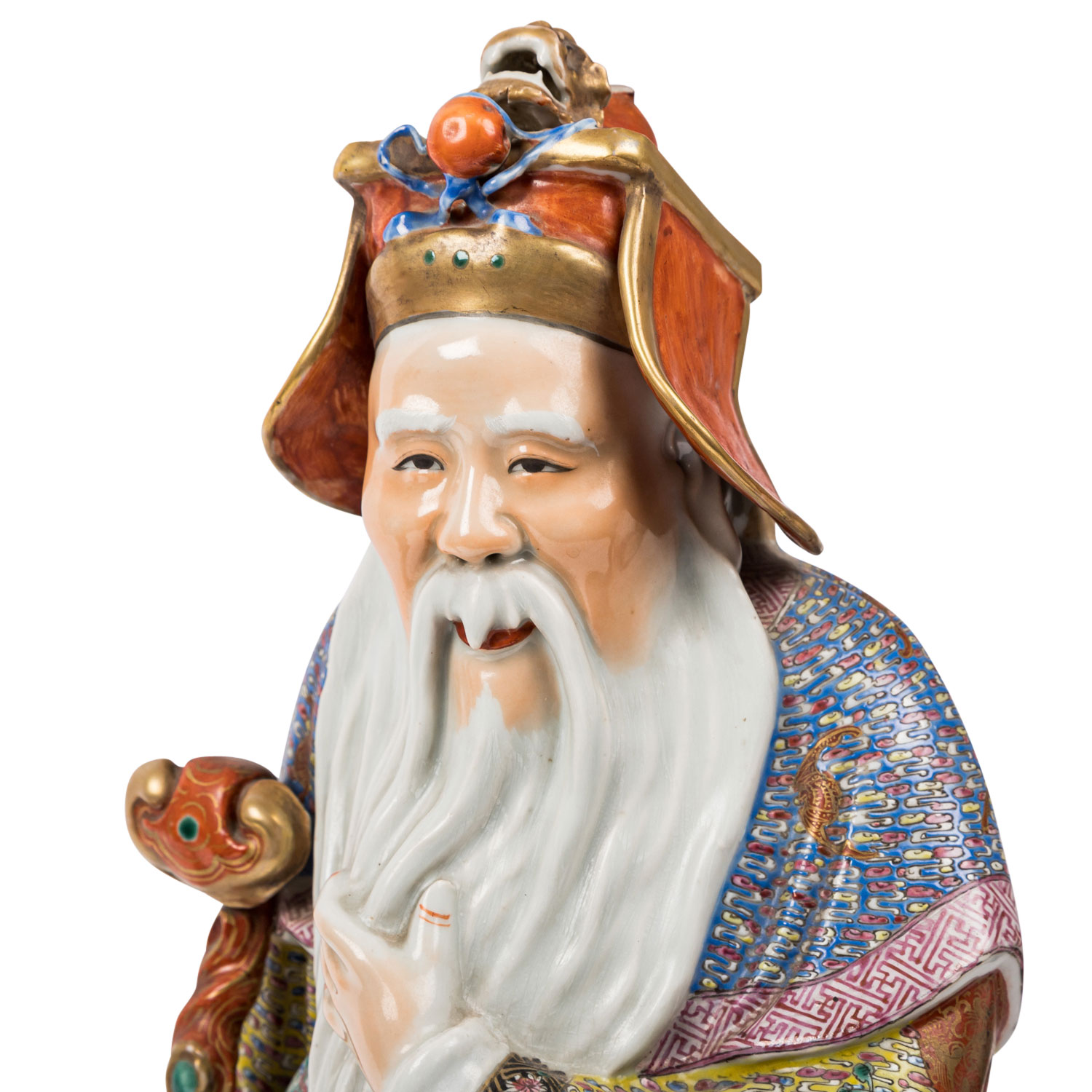 Paar Porzellanfiguren: der Erdgott Tudigong und seine Frau Tupido. CHINA. - Image 6 of 8