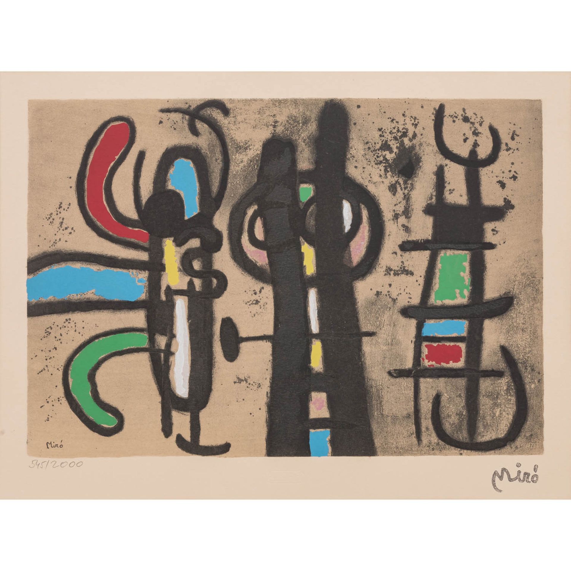 MIRÓ, Joan, NACH (1893-1983), 5 Farblithographien "Figürliche Komposition", - Image 3 of 8