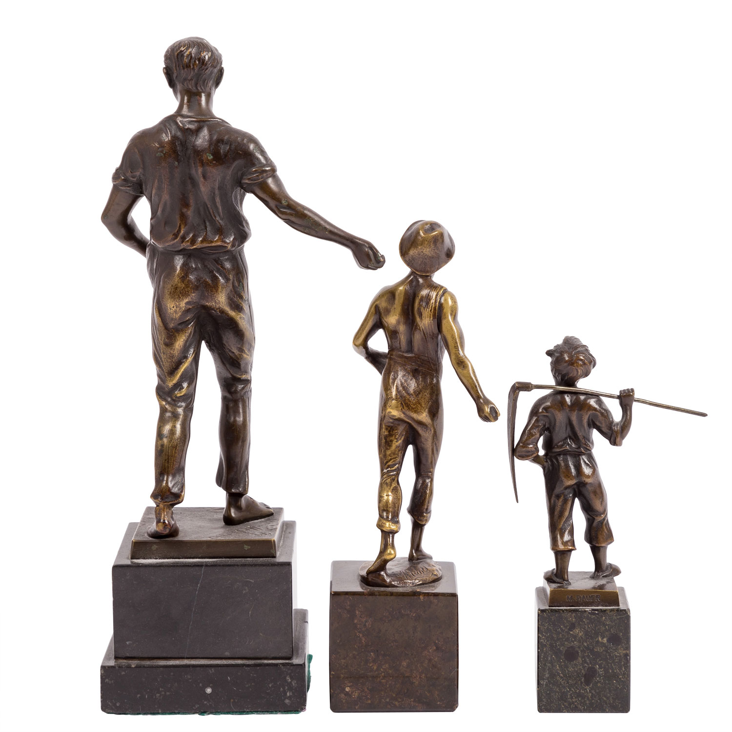 IFFLAND, FRANZ, u.a. 19./20.Jh., Konvolut 3 Bronzefiguren bei landwirtschaflicher Tätigkeit, - Image 3 of 4