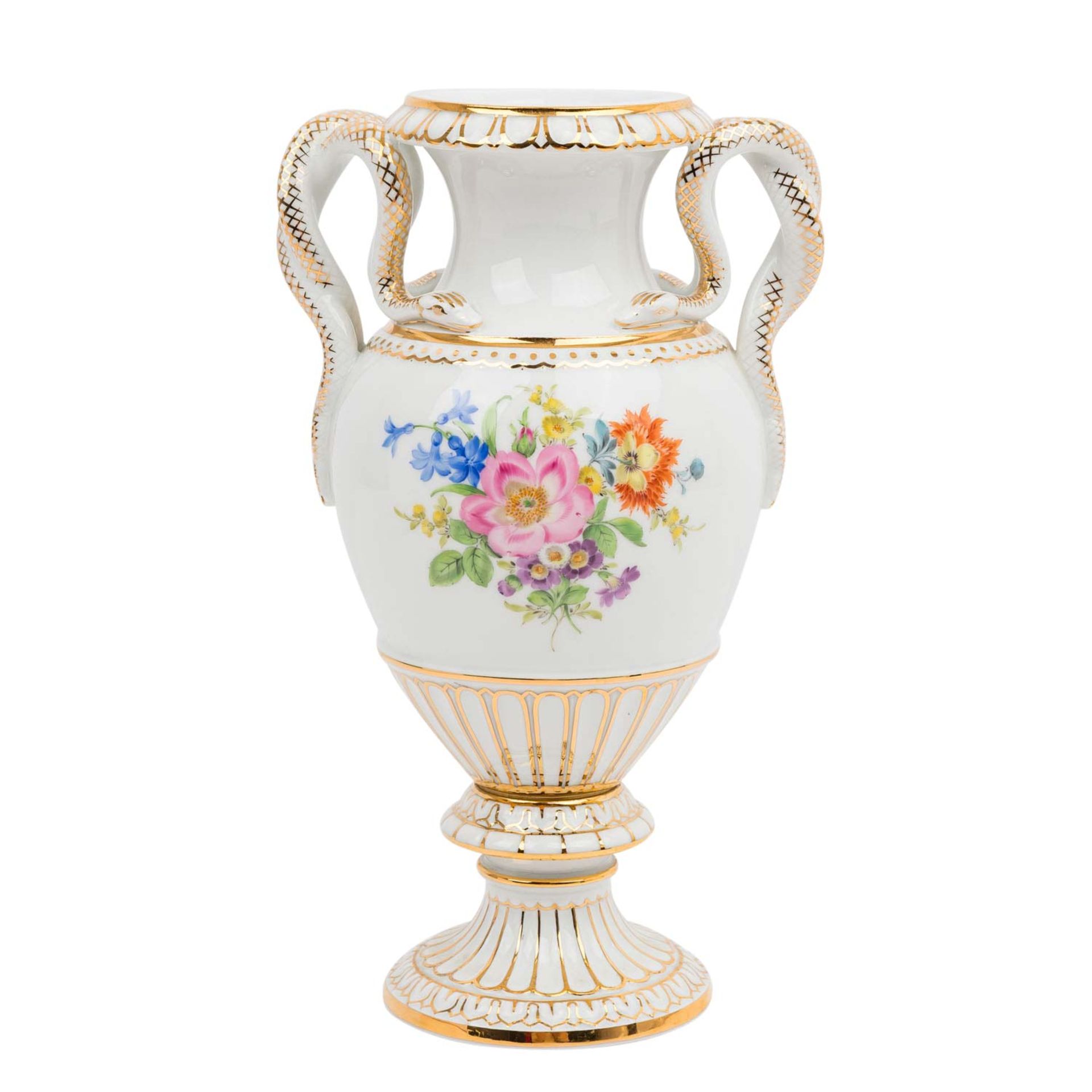 MEISSEN Schlangenhenkelvase, 1. Wahl, 20. Jh. - Bild 3 aus 7