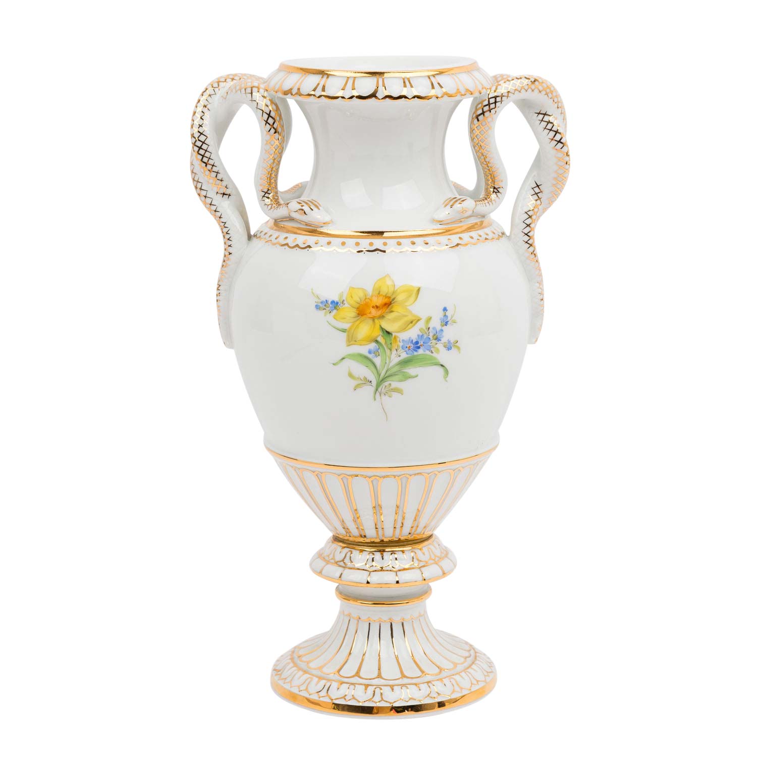 MEISSEN Schlangenhenkelvase, 1. Wahl, 20. Jh.