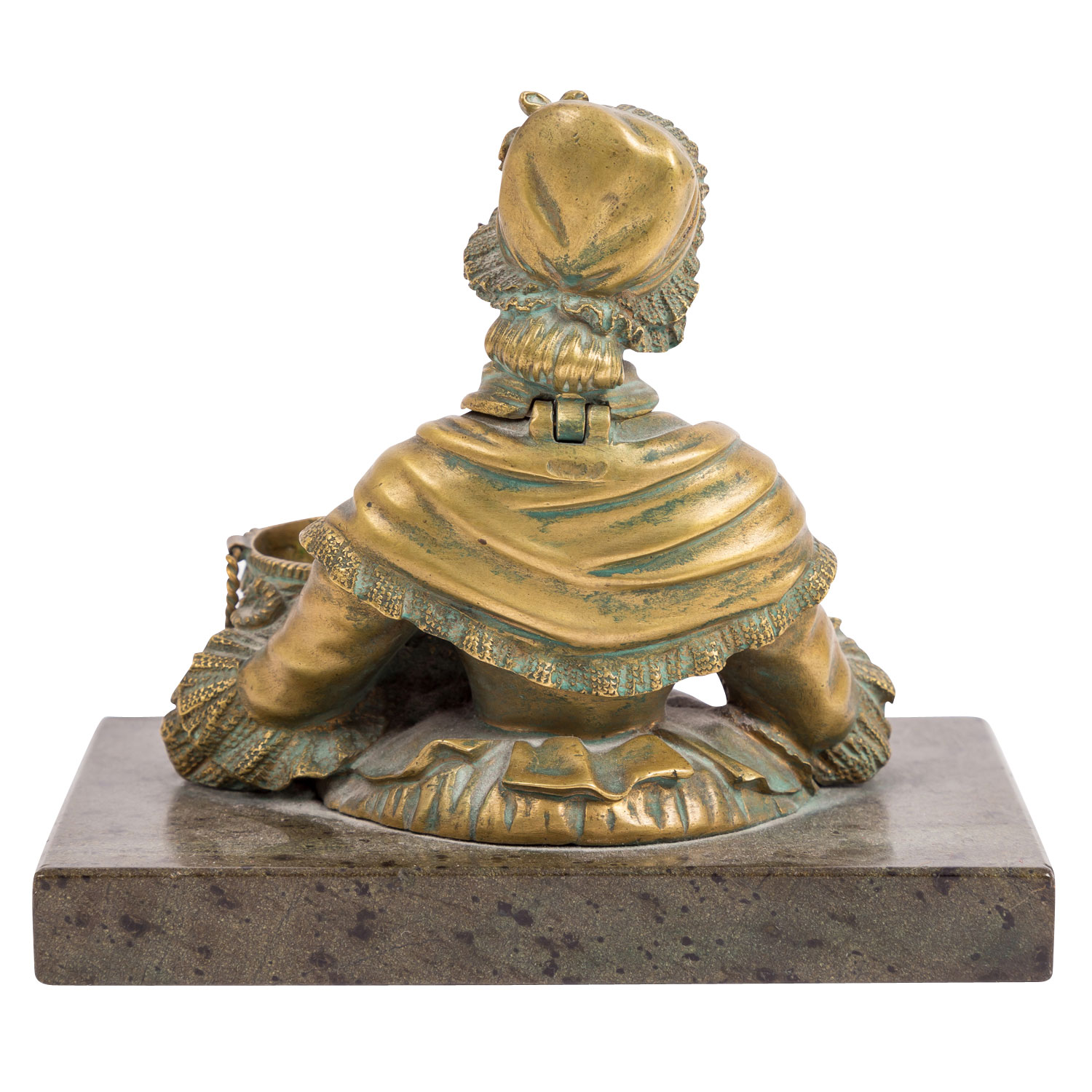 BILDHAUER/IN des 19. Jhd., figürliches Tintenfass aus Bronze "Dame mit Haube", - Image 3 of 6