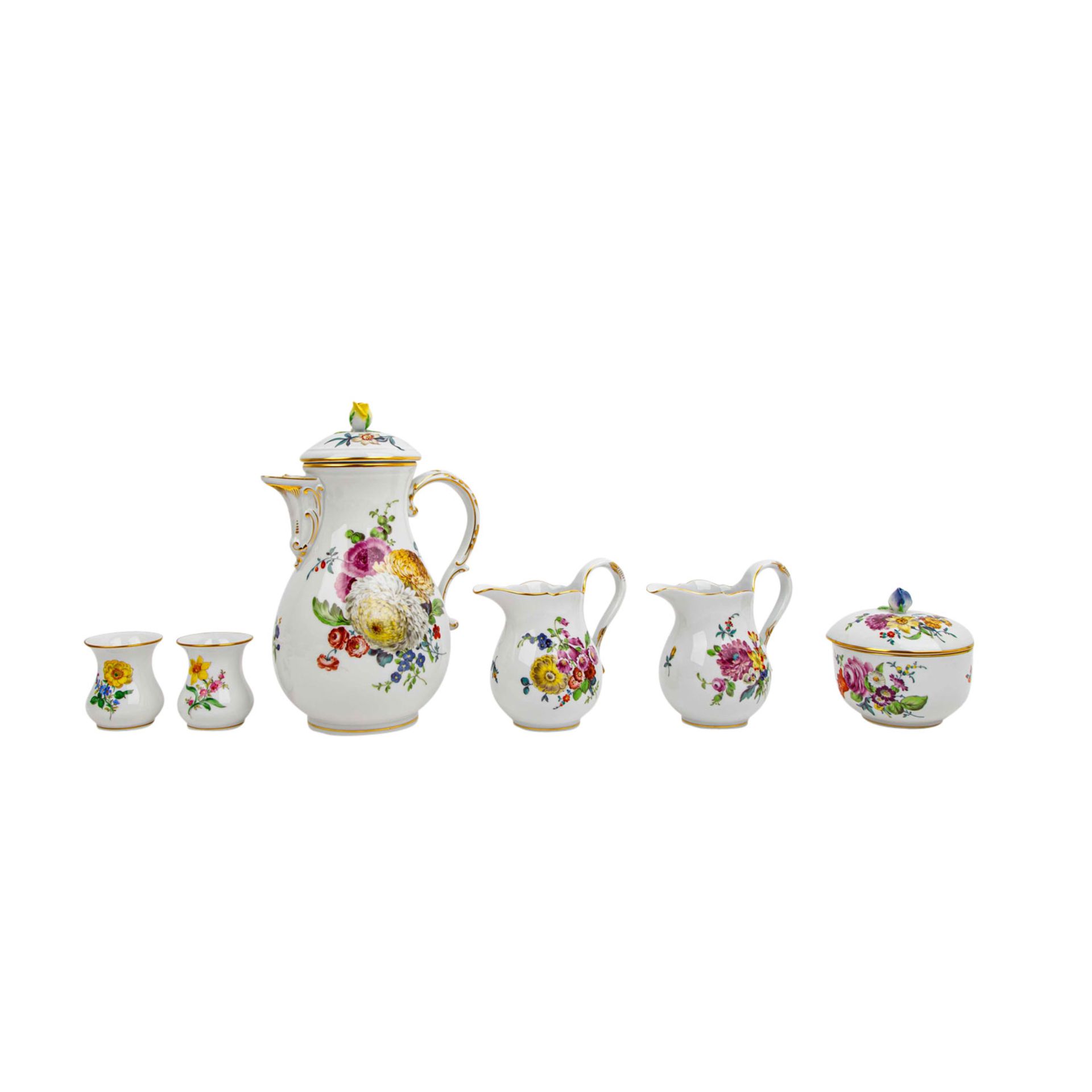 MEISSEN Kaffeeservice 'Blumenbouquet', 1. Wahl, 20./21. Jh. - Bild 2 aus 6