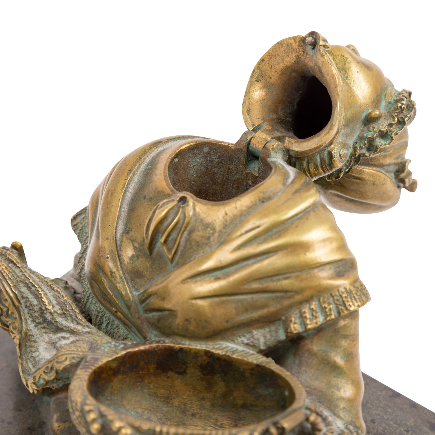 BILDHAUER/IN des 19. Jhd., figürliches Tintenfass aus Bronze "Dame mit Haube", - Image 5 of 6