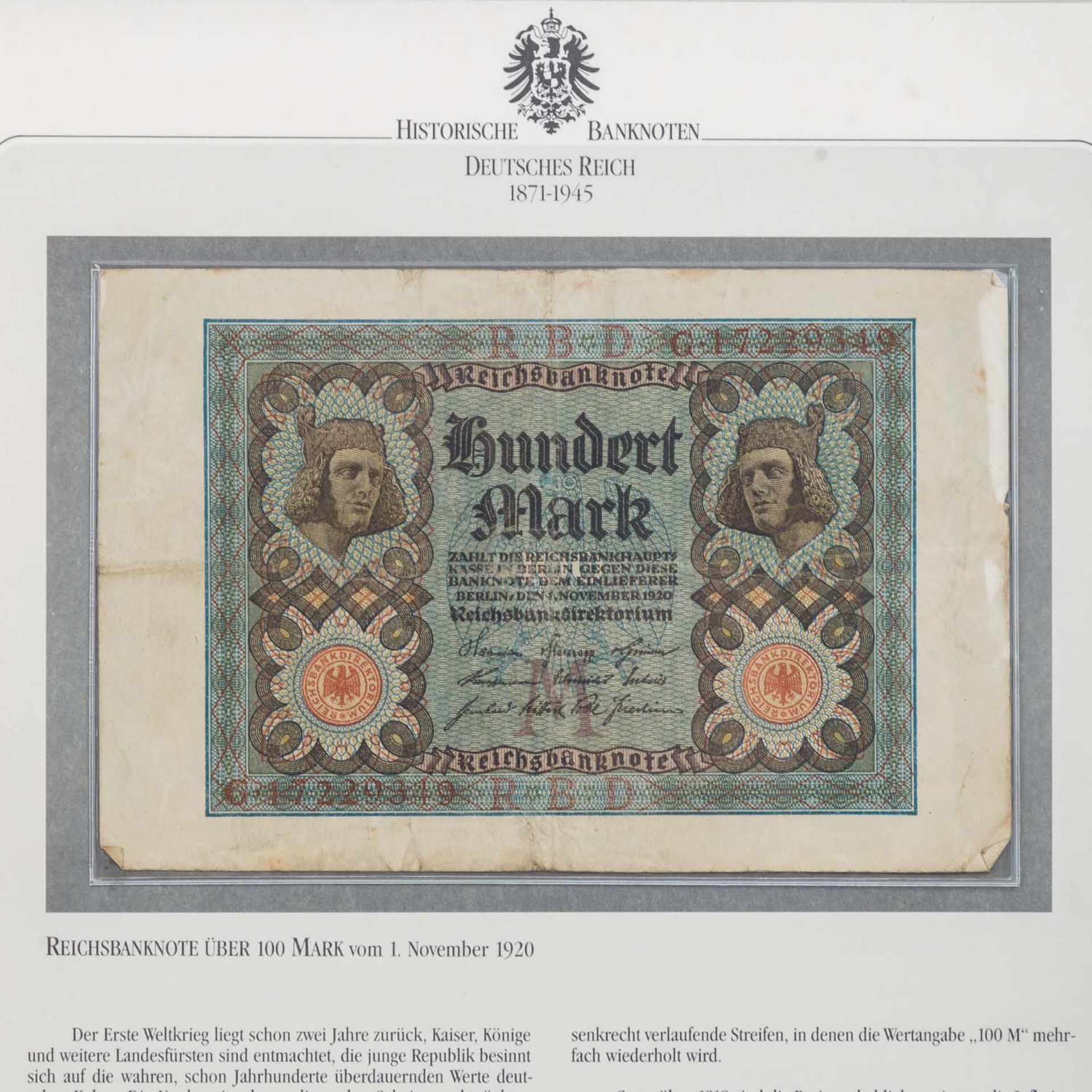 Sammelalbum "Historische Banknoten Deutsches Reich 1871-1945" - - Bild 4 aus 6