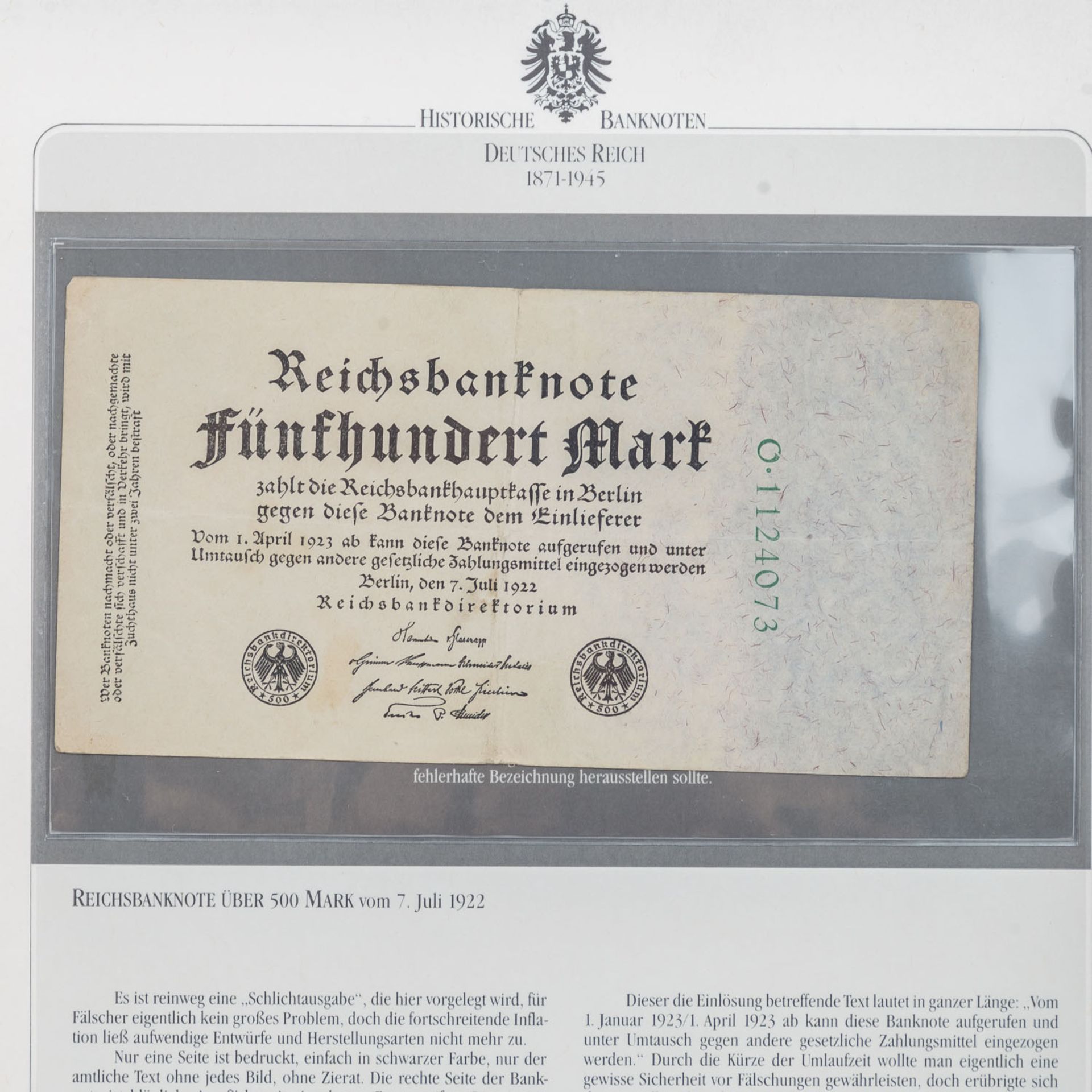 Sammelalbum "Historische Banknoten Deutsches Reich 1871-1945" - - Bild 5 aus 6