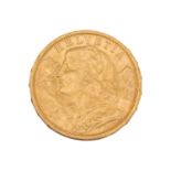 Schweiz/GOLD - 20 Franken Vreneli 1910 B,
