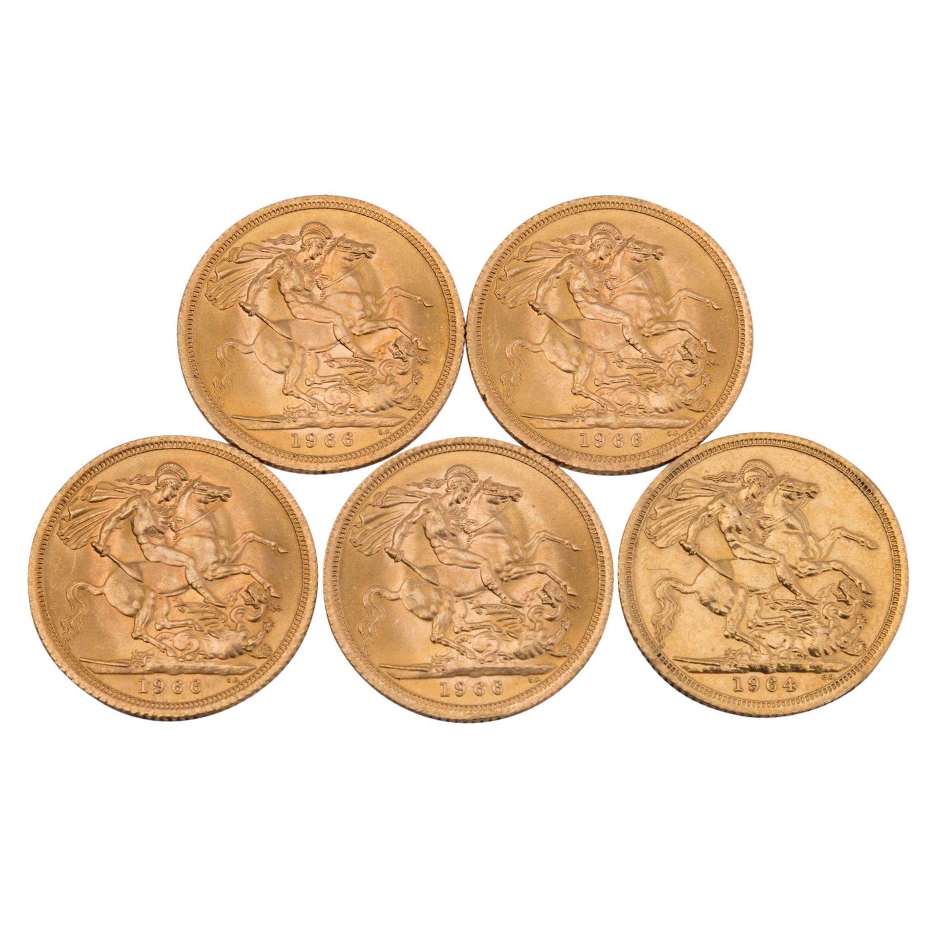 GB/GOLD - 5 x 1 Sovereign - Image 2 of 2