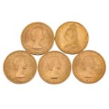 GB/GOLD - 5 x 1 Sovereign,