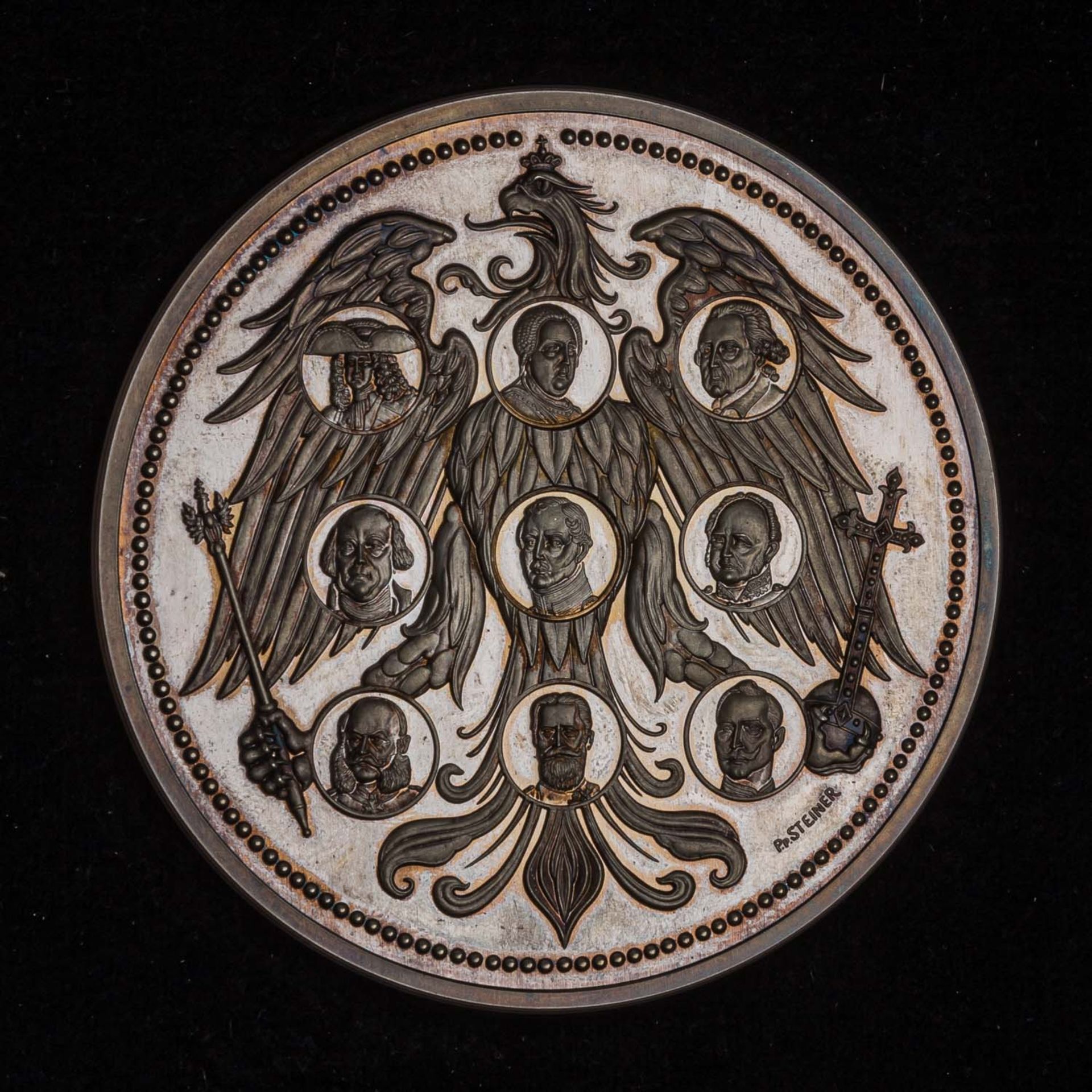 Schwere moderne Silbermedaille Königreich Preussen, - Bild 2 aus 2