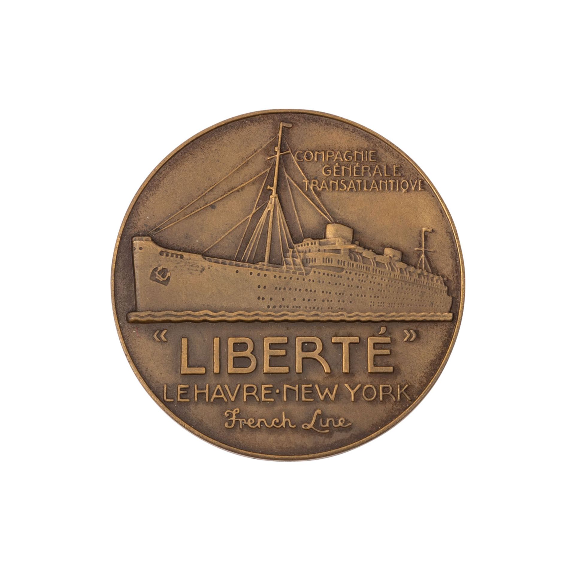 Frankreich / Schifffahrt - Medaille French Line "LIBERTE", - Bild 3 aus 3