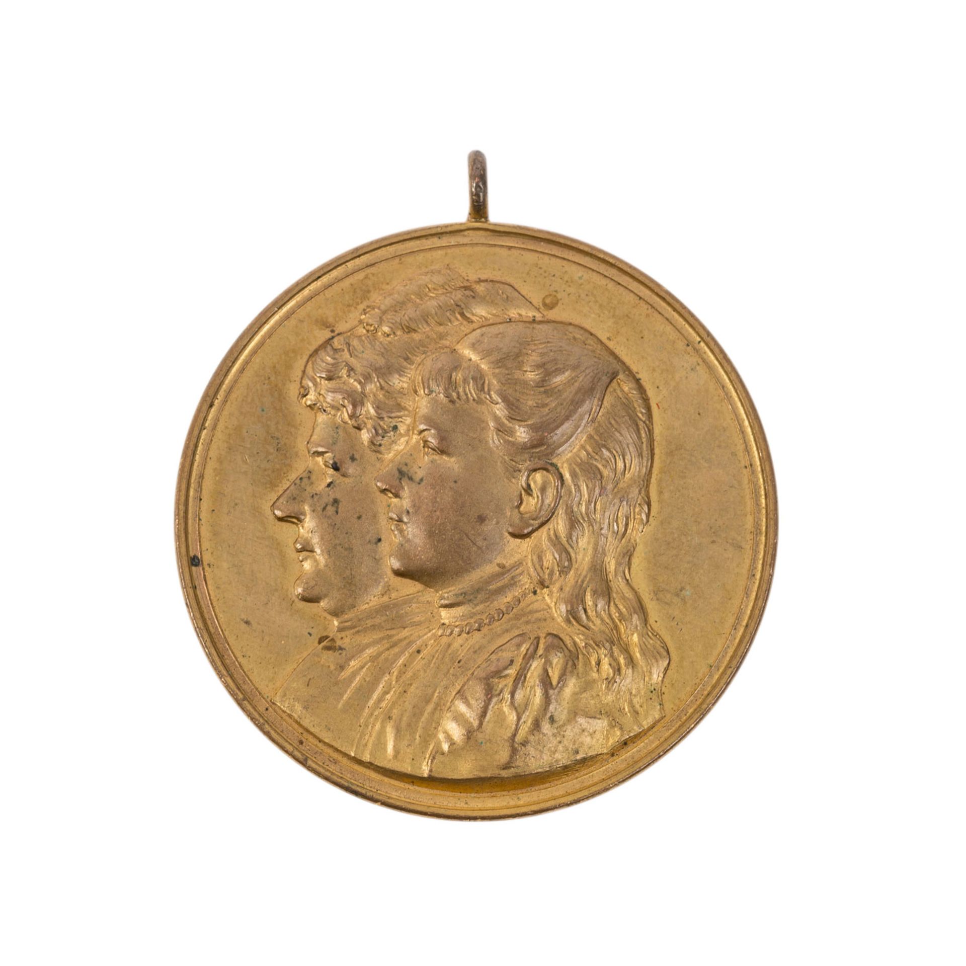 Niederlande - Vergoldete Bronzemedaille 1895 mit Öse,