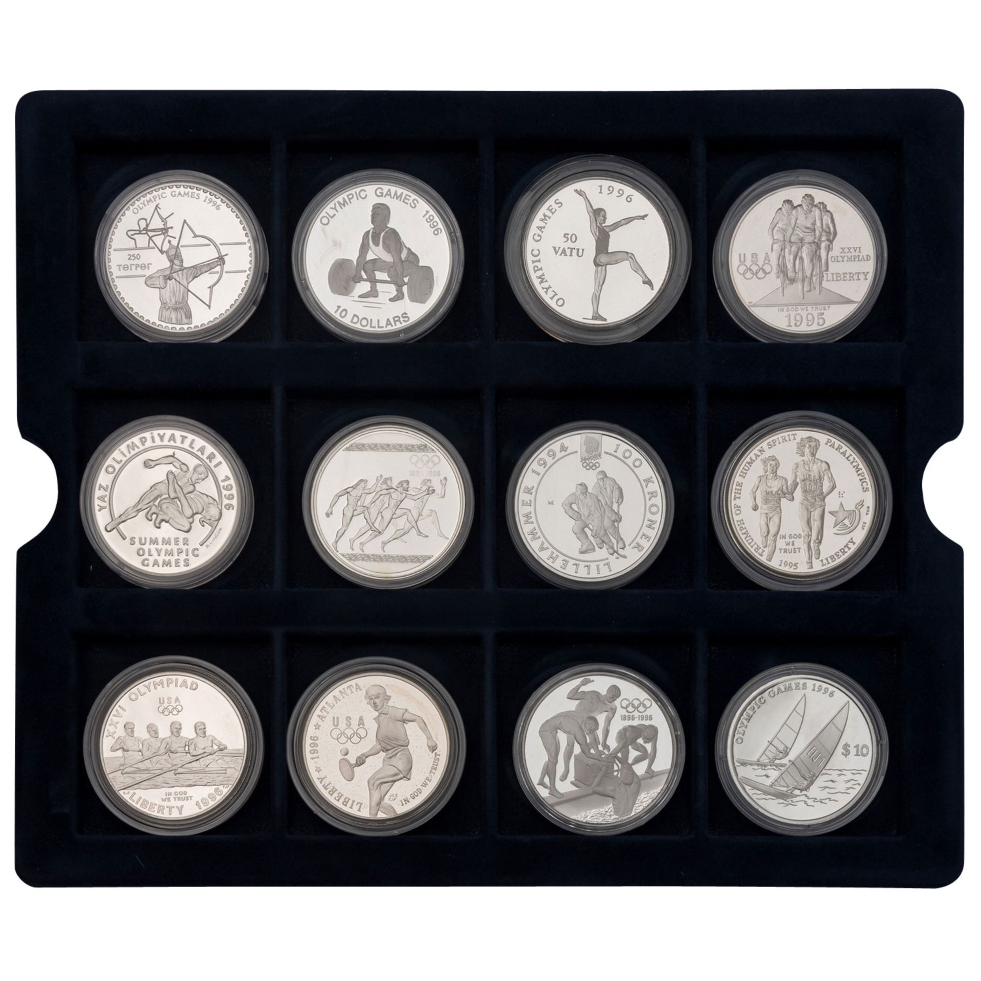Box Olympische Spiele, darin 36 Münzen, - Bild 2 aus 5
