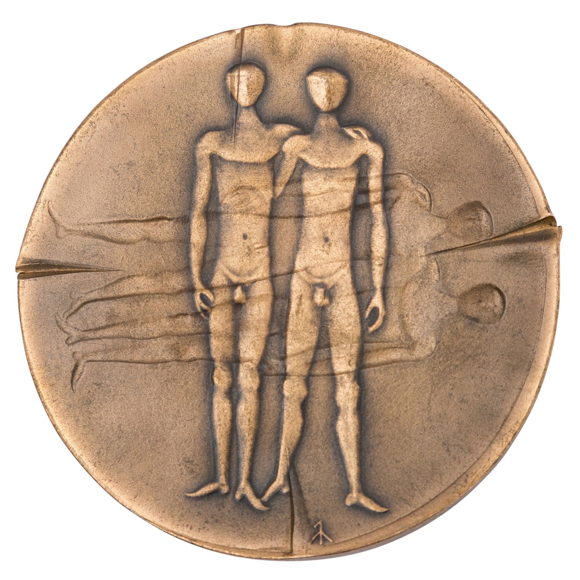 Höchst selten! Bronzefarbene Medaille der XX. Olympiade München 1972, - Bild 8 aus 9