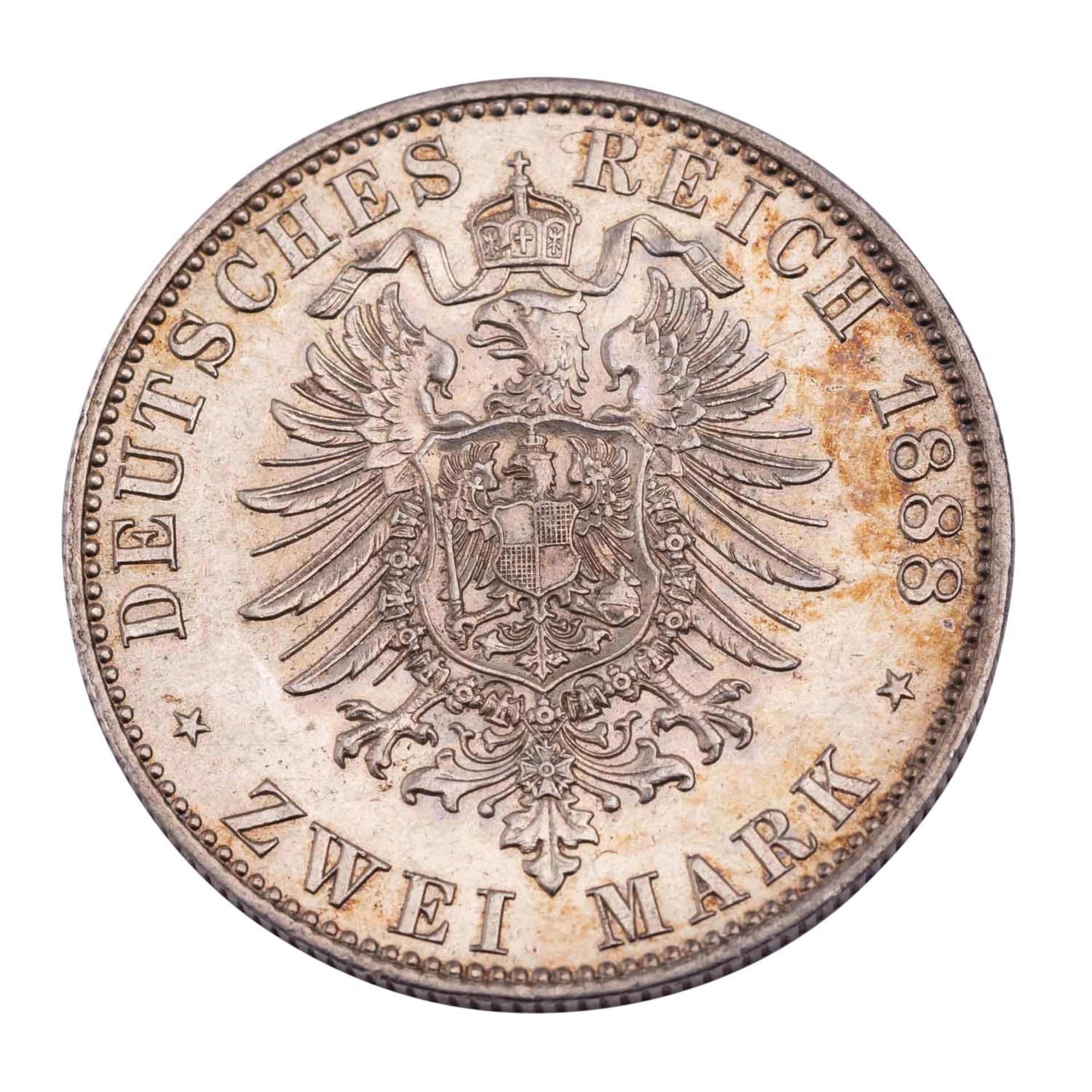 Deutsches Kaiserreich / Preußen - 2 Mark Dreikaiserjahr 1888/A, Friedrich, - Bild 2 aus 2