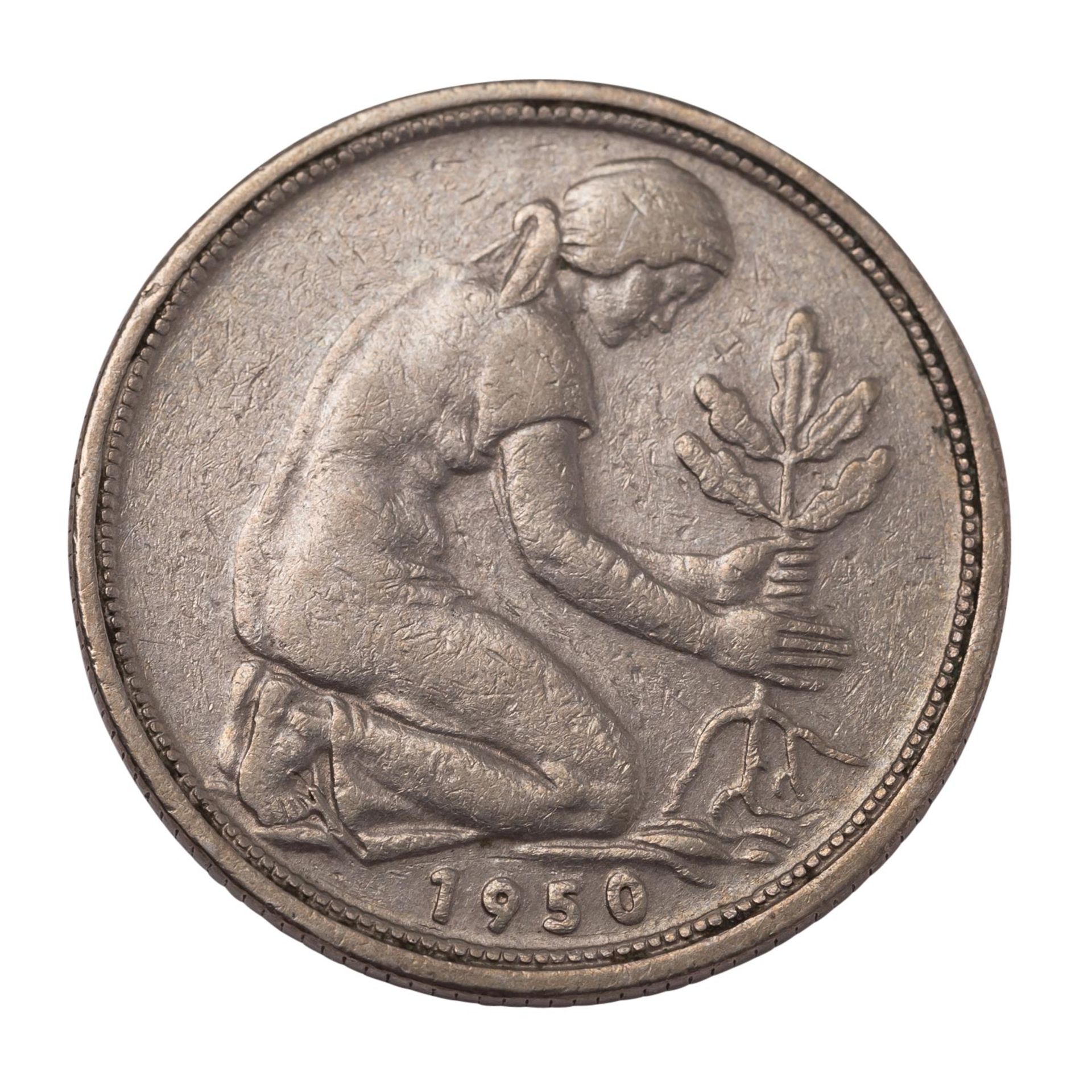 BDL - 50 Pfennig 1950/G, - Bild 2 aus 3